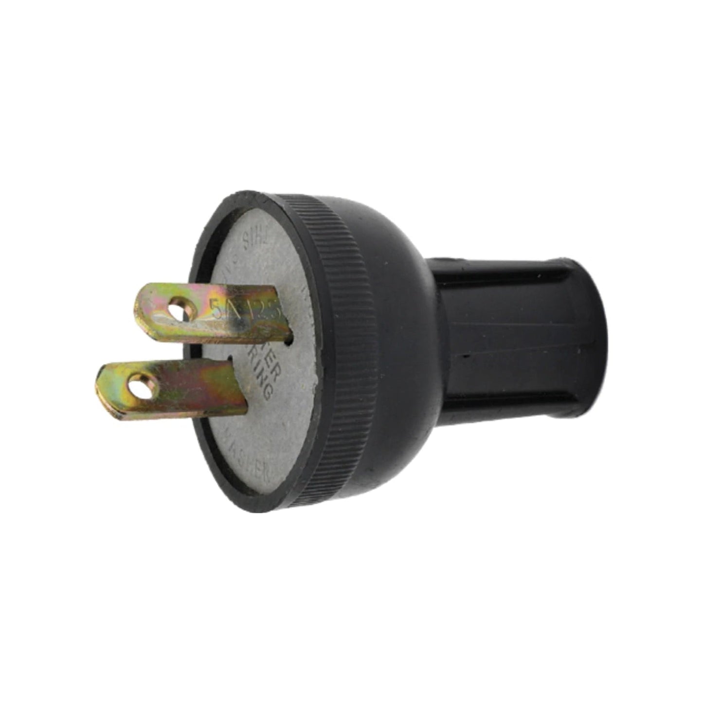 Clavija eléctrica ovalada negra de 2 puntas latonadas, 5A 125V, para reparación o extensiones domésticas