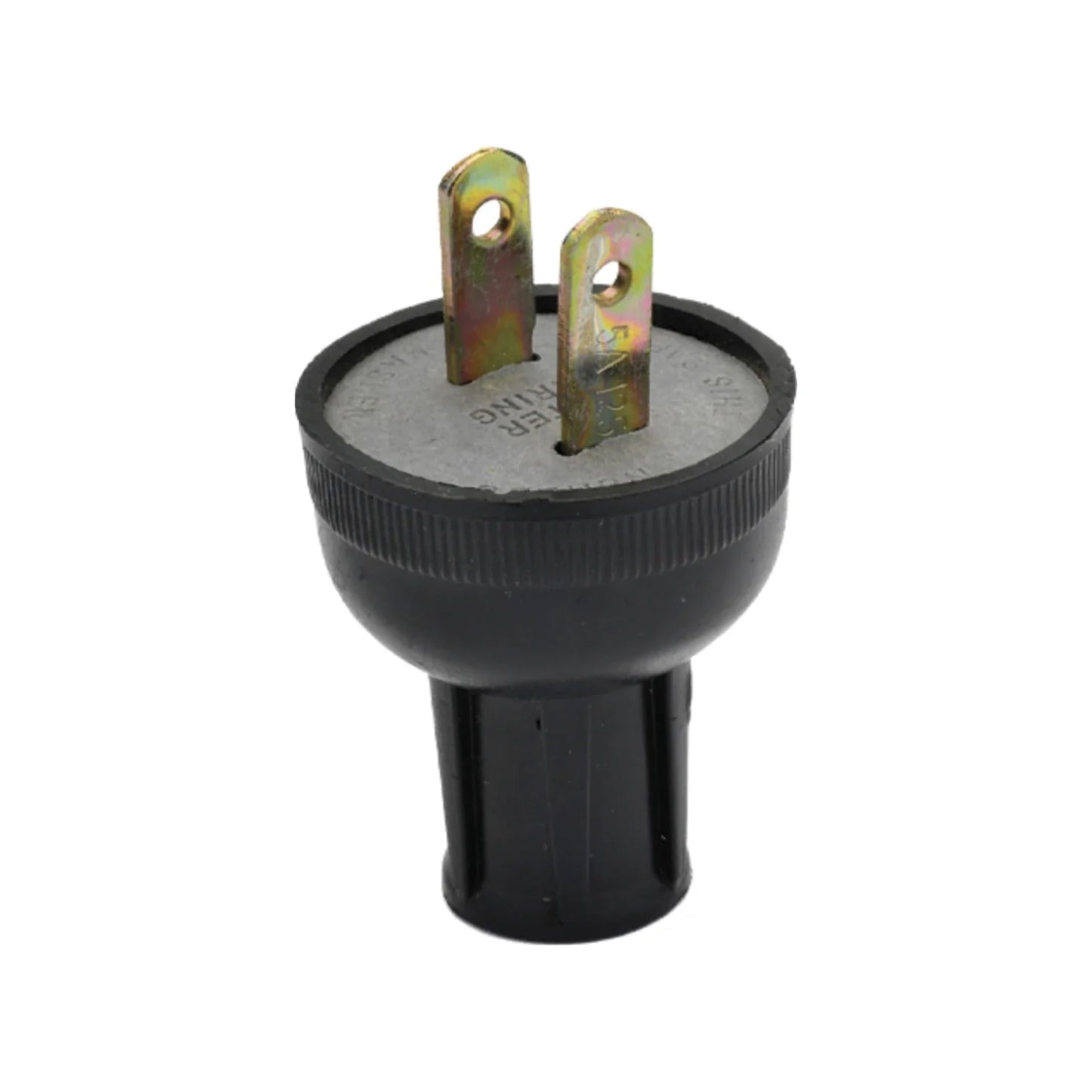 Clavija sencilla de hule.,Fabricada con un enchufe de 2 polos.,Voltaje: 127 V,Corriente: 15 A