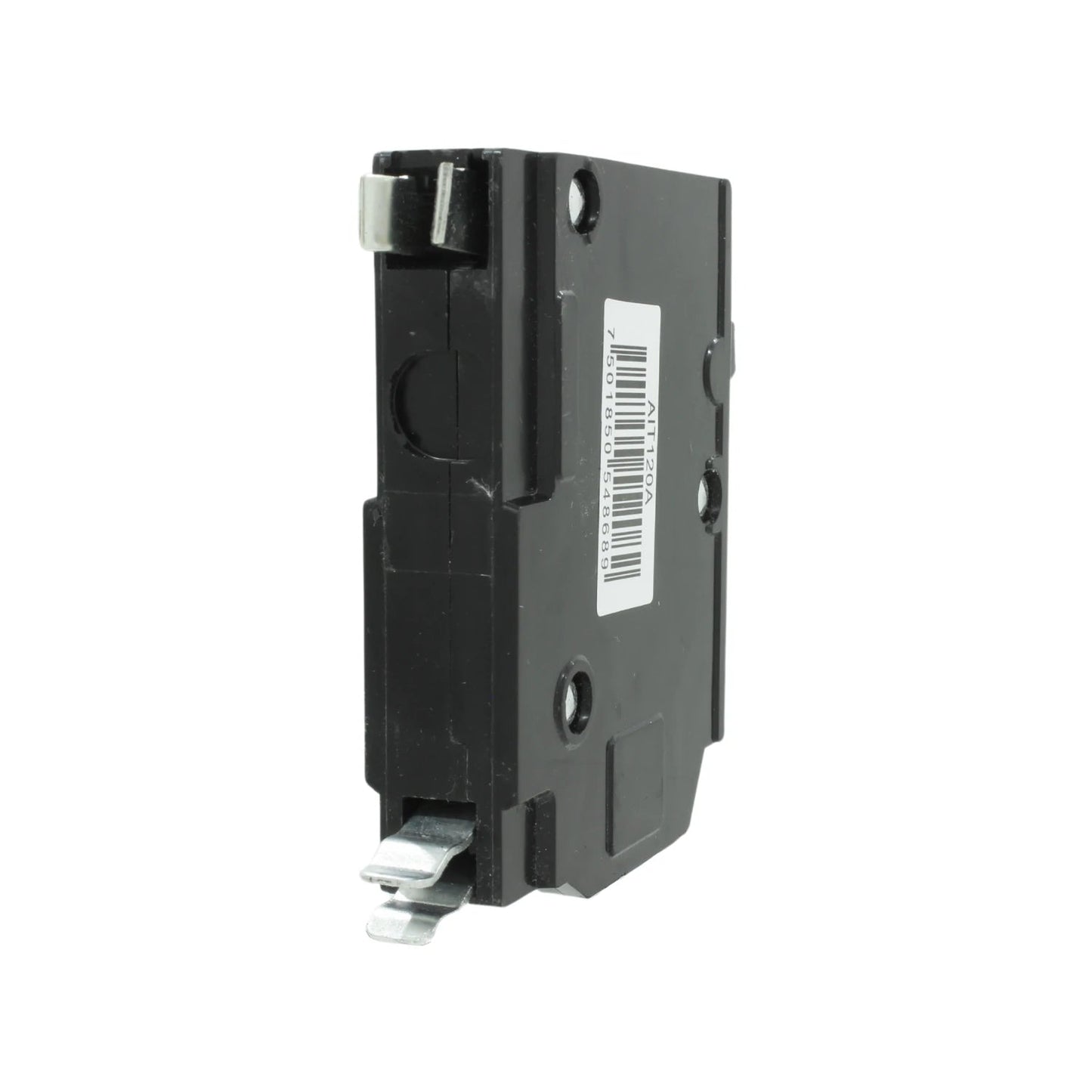 Breaker eléctrico unipolar negro 20 amperios AIT120A, con terminales para protección de circuitos