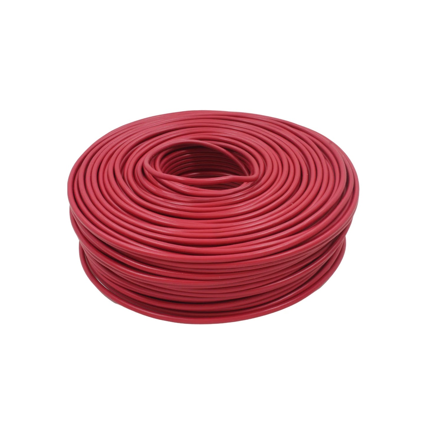 Cable eléctrico rojo calibre #10 en rollo de 100 metros para instalaciones.