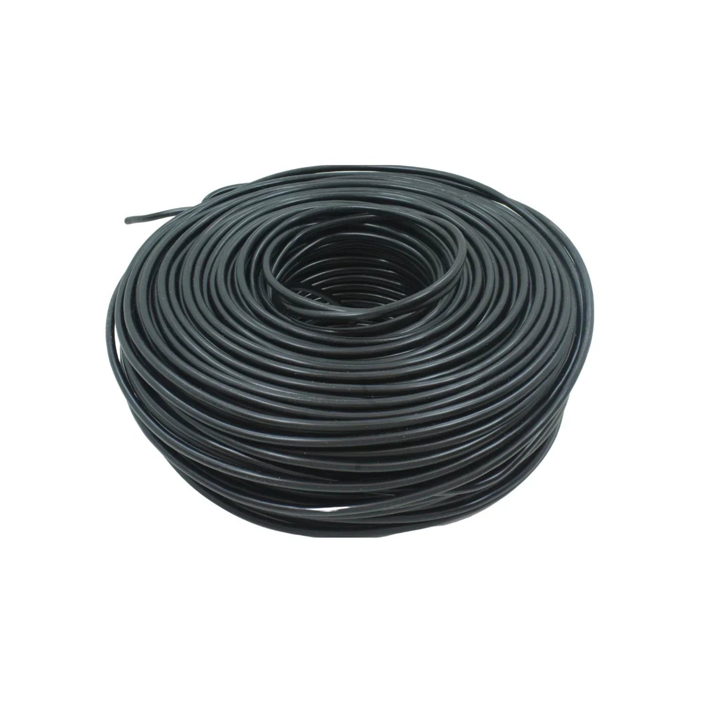 Rollo de cable eléctrico negro para instalaciones y proyectos de ferretería.