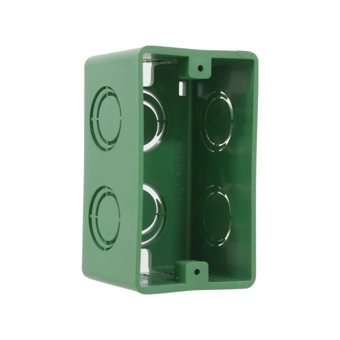 Chalupa eléctrica plástica verde Argos 2x4 para instalaciones de cableado eléctrico empotrado