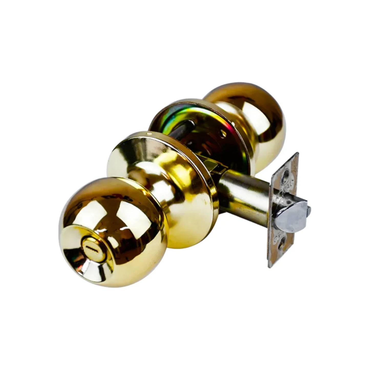 Chapa para baño.,Cerradura tubular.,Para baño.,Función ranura/botón.,Acabado latón brillante.,150 K ciclos.