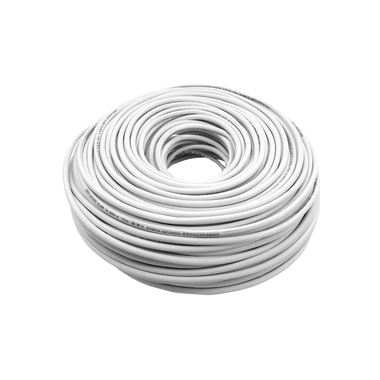 Cable 100% cobre.,90 metros de largo.,Calibre 8,Flexible. y ligero.,Aislamiento de PVC y antiflama 90º