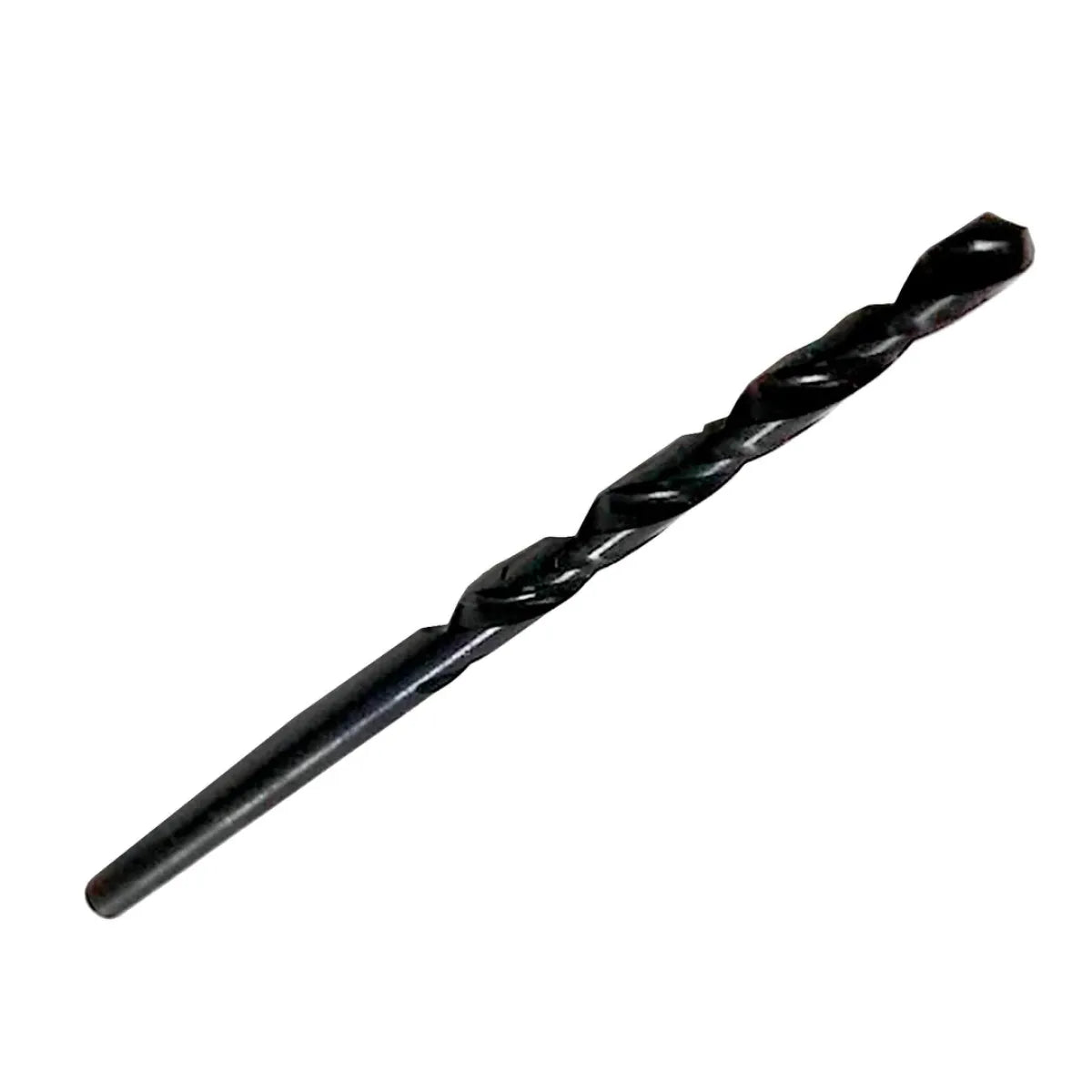 Broca helicoidal negra HSS para taladro, ideal para perforar metal, madera y plástico.