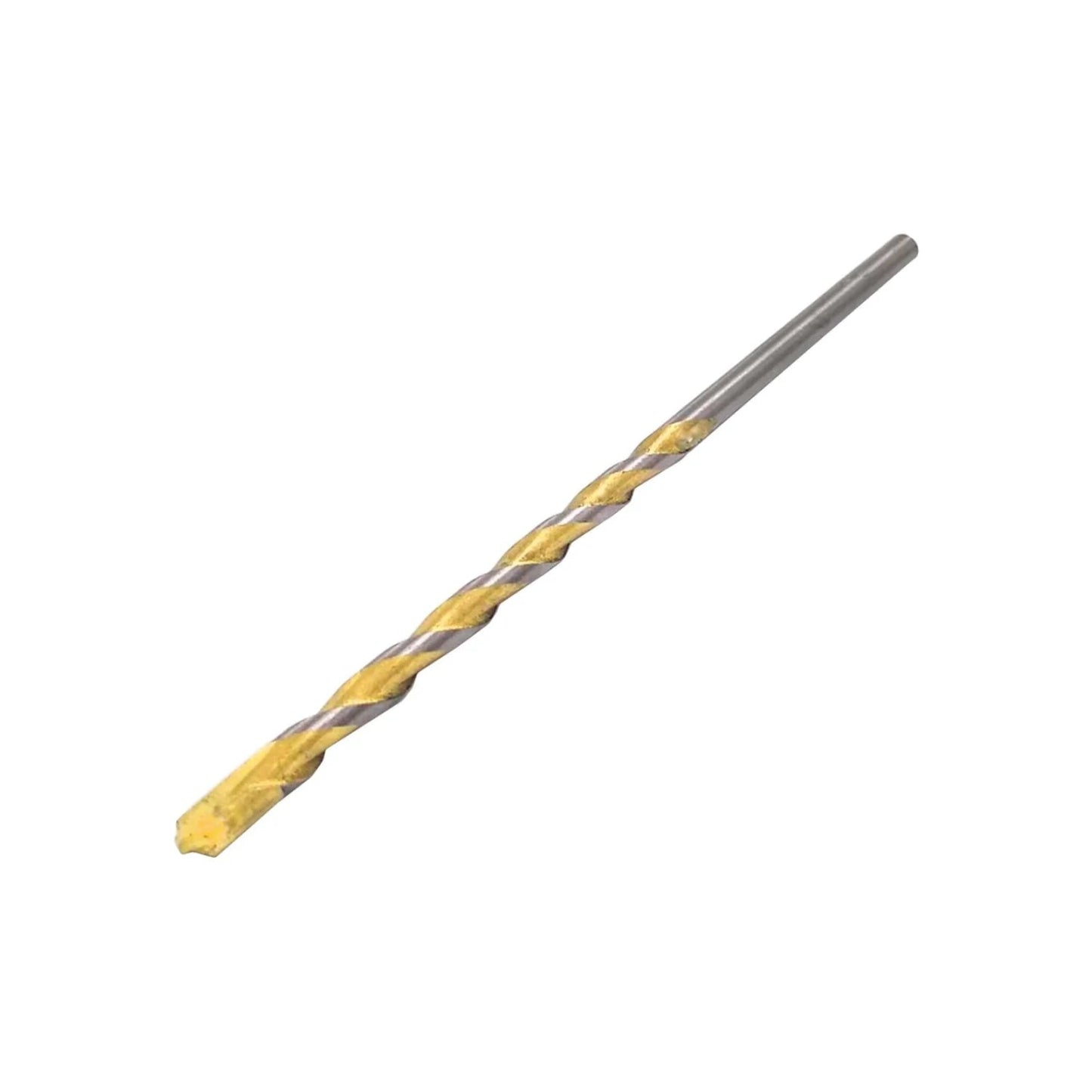 Broca para concreto 1/4x6 pulgadas, diseño espiral, punta de carburo, cuerpo dorado y plateado