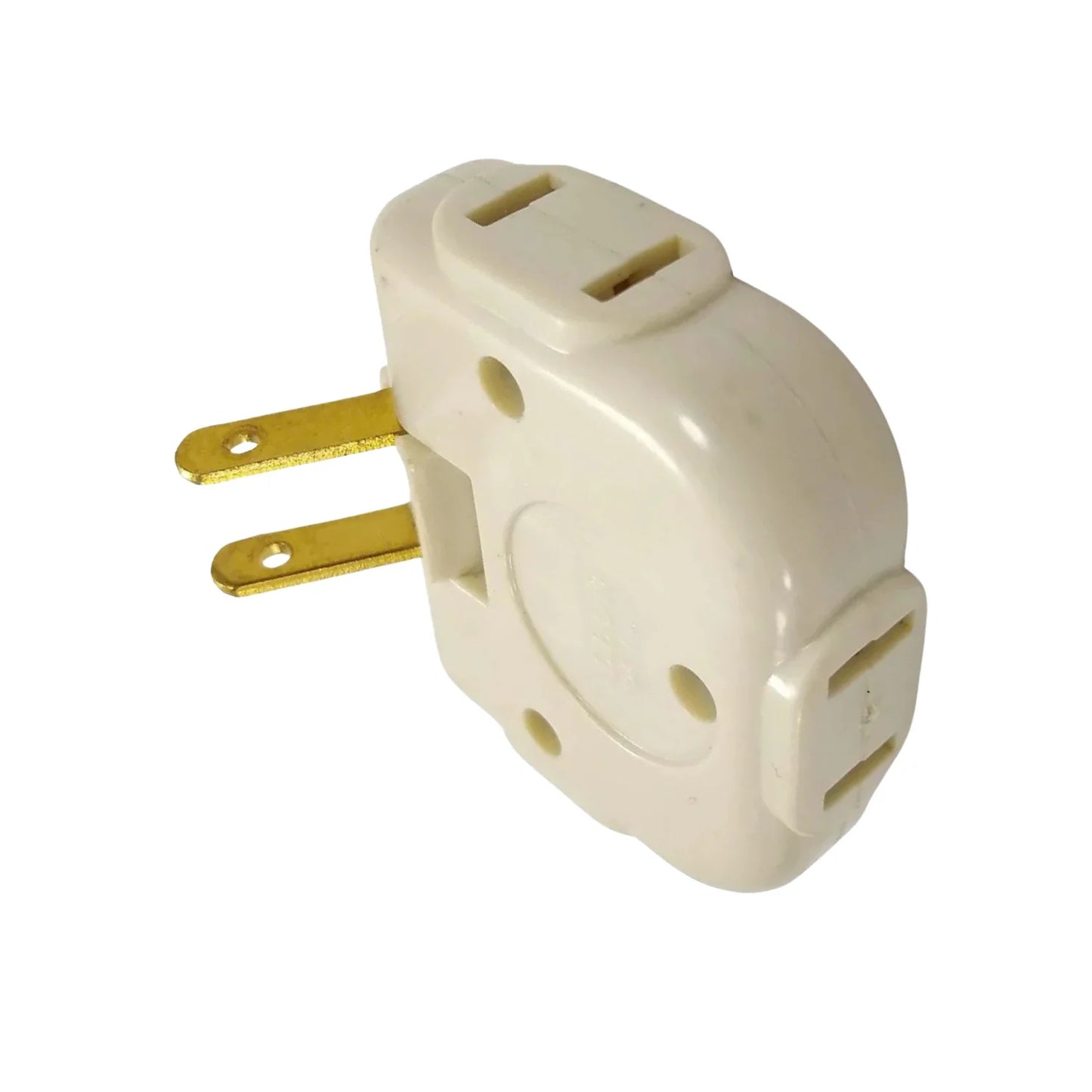 Fabricado en baquelita.,Clavija triple tipo bisagra.,Voltaje 127 V - 15 A,Clavija triple acabado marfil.