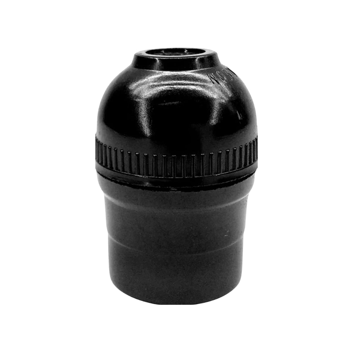 Portalámpara de baquelita negro para ampolleta E27, pieza de repuesto resistente para instalación eléctrica de iluminación.