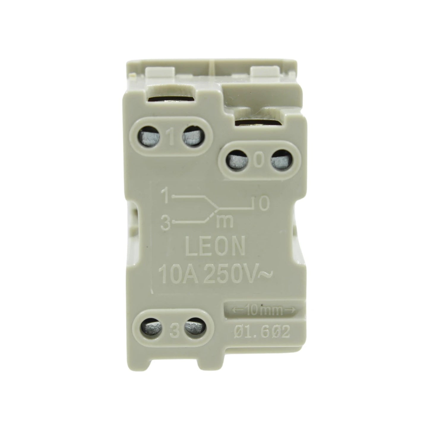 Apagador de escalera León 10A 250V~, mecanismo interruptor de 3 vías modular color gris claro
