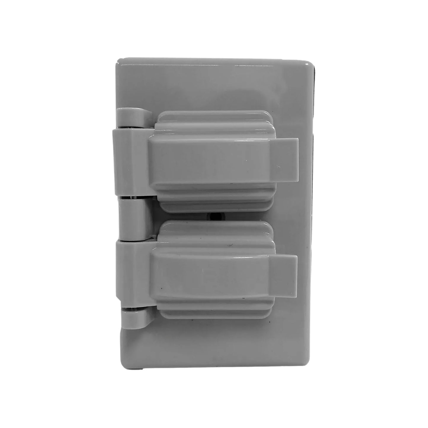 Fabricada de plástico PVC antillana.,Irrompible dúplex.,Color gris para contactos dúplex.,Resistente a climas variables.