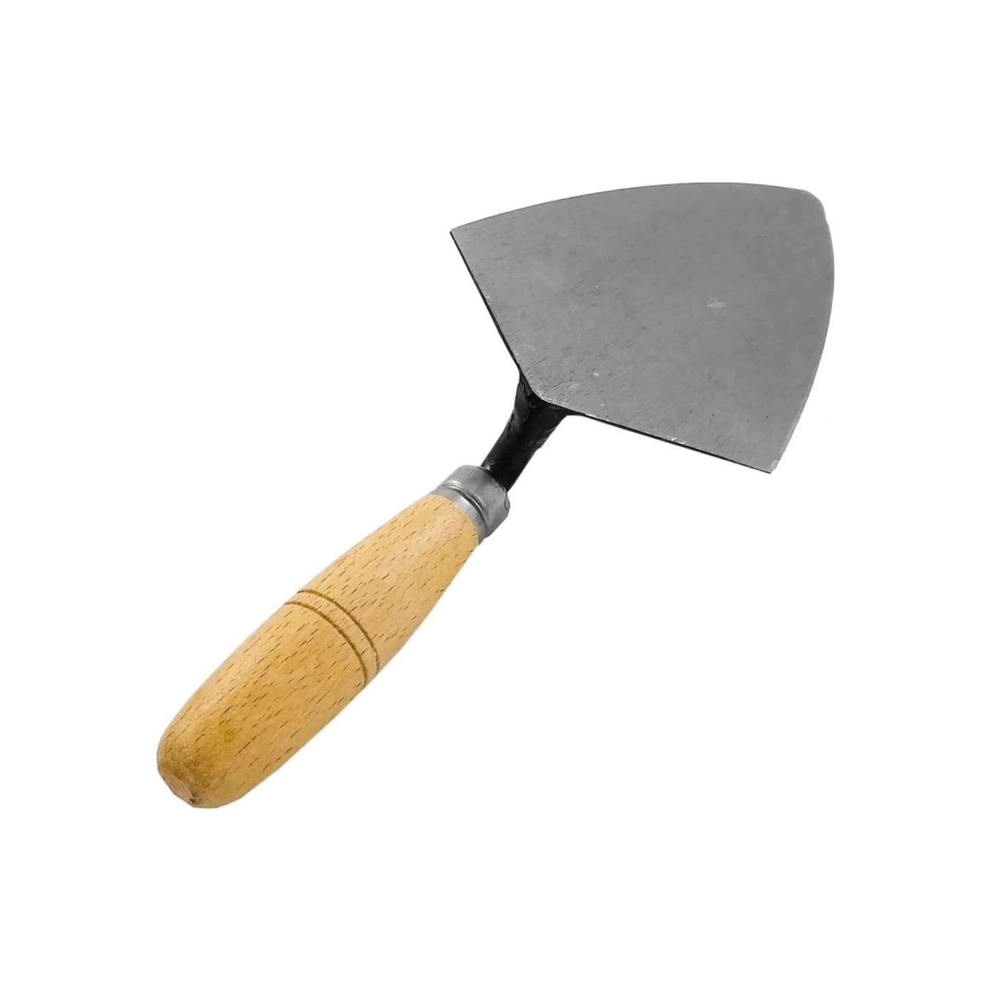 Cuchara de albañil de metal con mango de madera, ideal para mampostería y construcción
