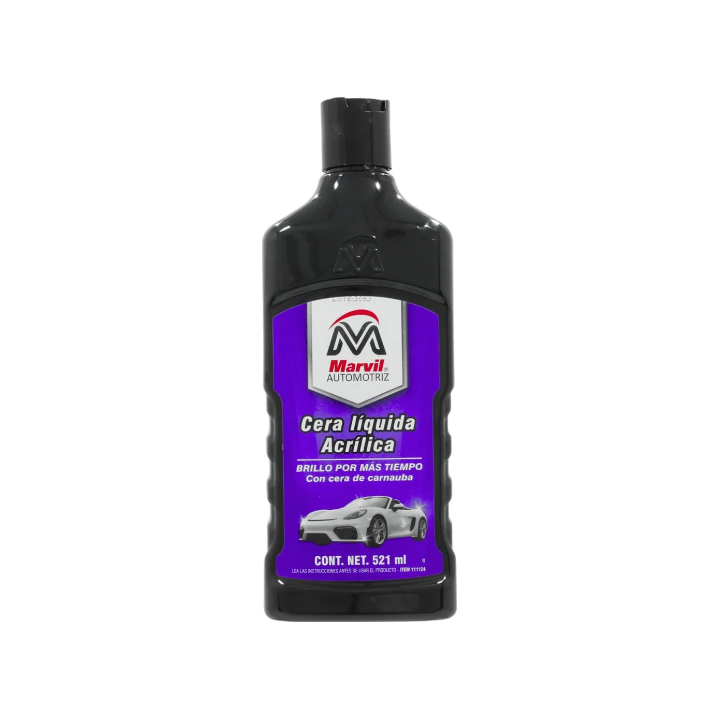 Su formulación de polímeros acrílicos la convierte en una cera de calidad excepcional.,Contiene ceras naturales + silicón + protección acrílica + ptfe.,Con la cera acrílica marvil® se obtiene un gran brillo duradero que realza el color de la pintura de su auto.,No contiene solventes que ataquen a la capa de ozono.