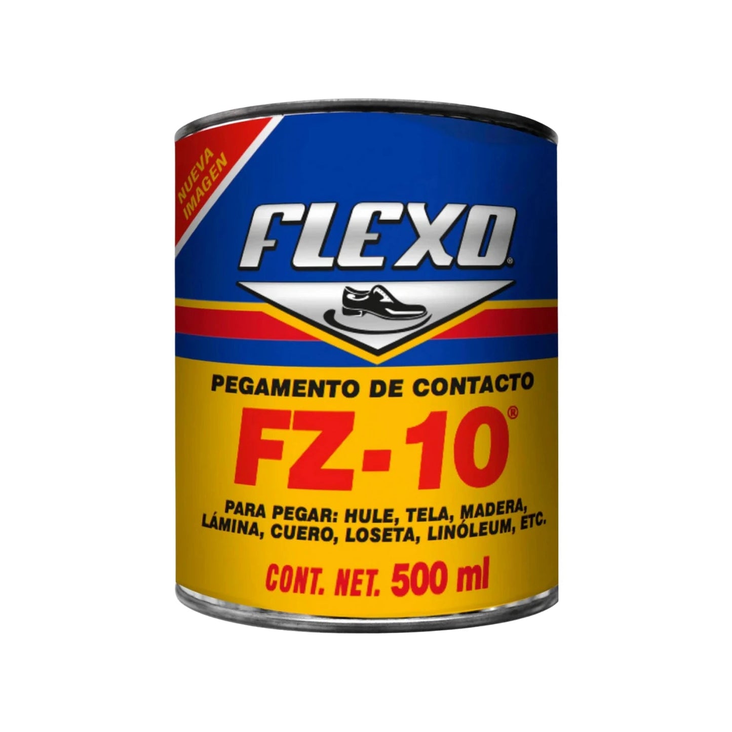 Pegamento de contacto Flexo FZ-10, adhesivo universal 500 ml para hule, tela, madera, cuero, loseta.