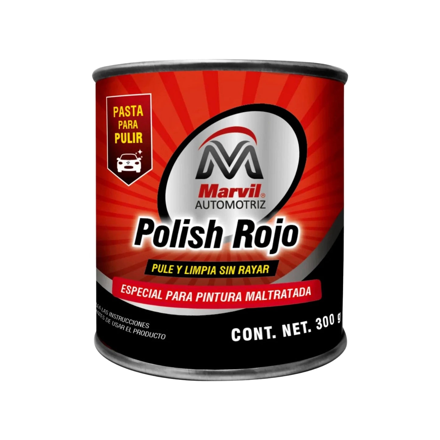 Pasta para pulir Marvil automotriz Polish Rojo 300g para restaurar pintura de carro