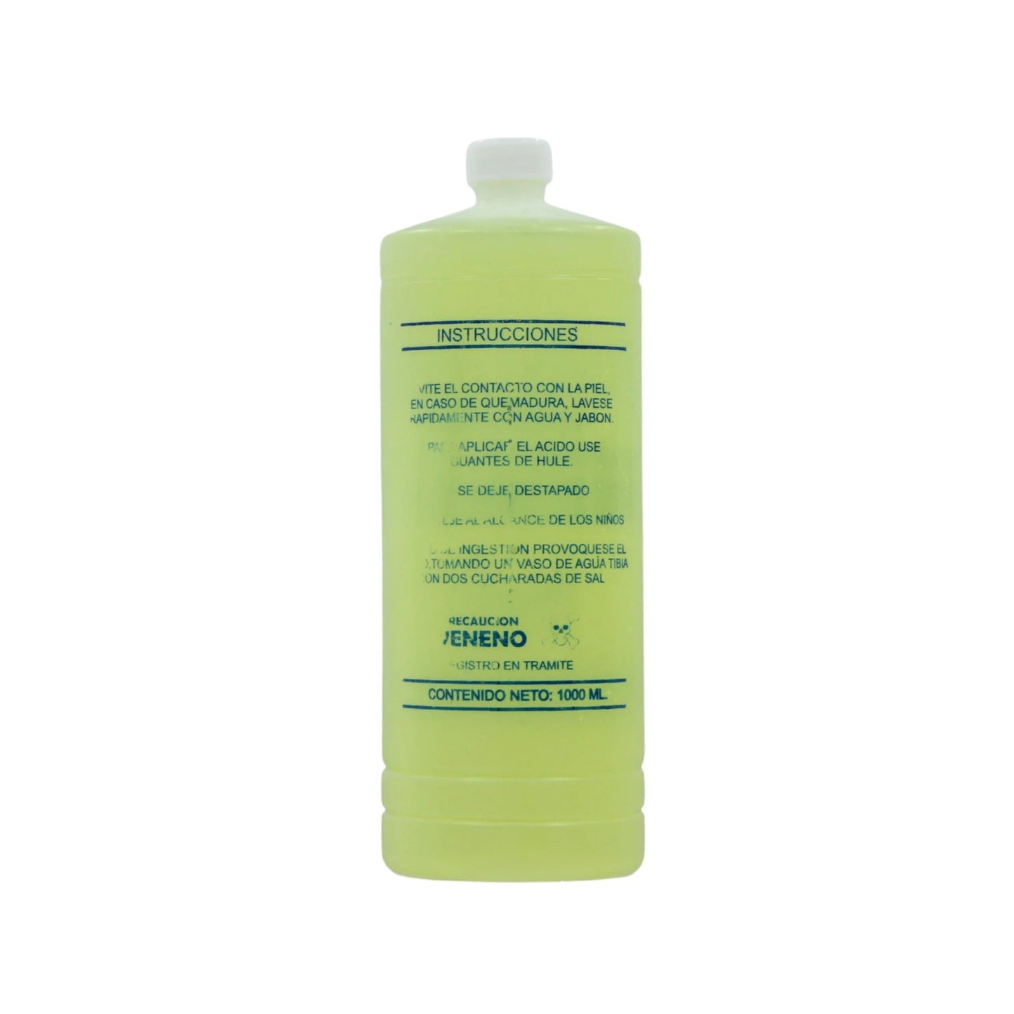 Ácido muriático 1 litro, líquido amarillo para limpieza y desincrustación de ferretería