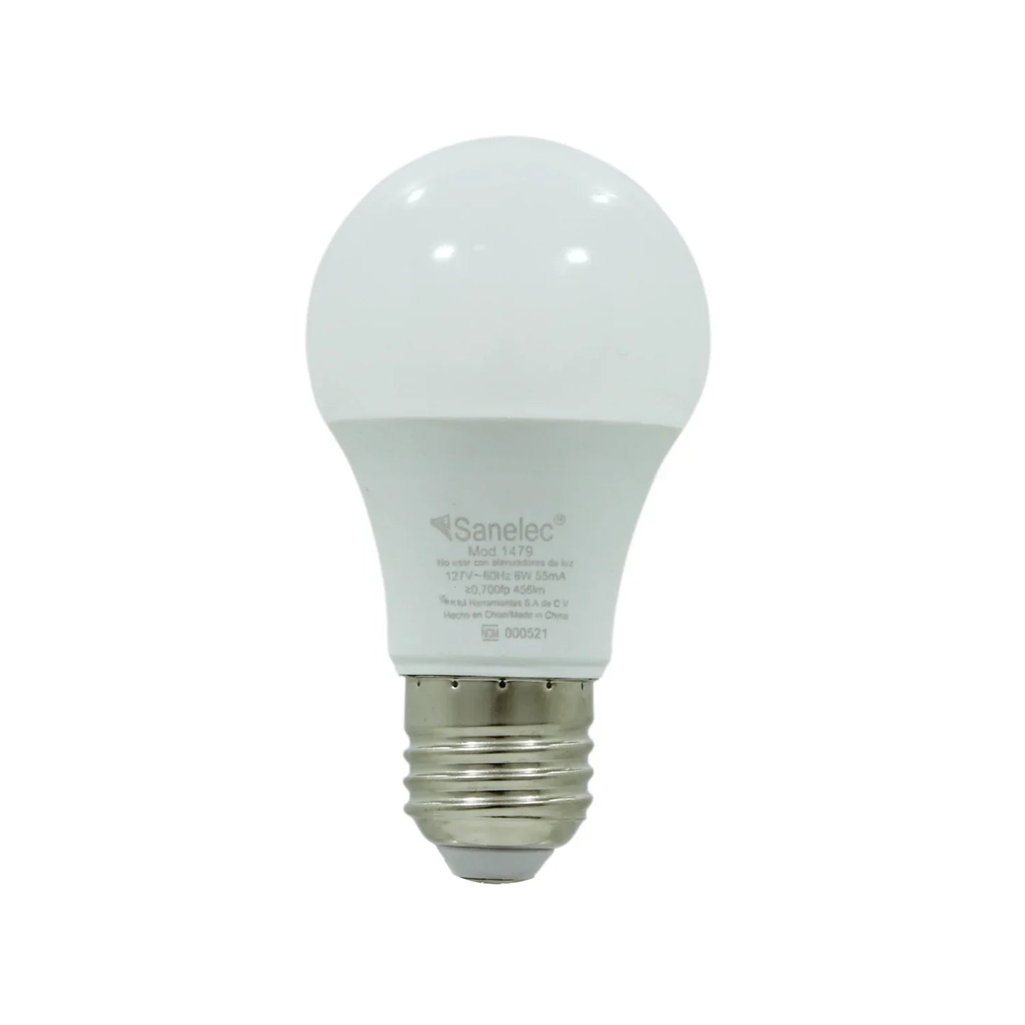 Cuerpo de plástico ABS,Rosca metálica.,Luz LED,Luz fría.,Uso interior.,Tensión 220 V,9 W,60 Hz,585 lm,10000 horas de vida.,Distribución de luz omnidireccional.,88 mm x 54 mm,Base E27,Norma aplicable: NOM-030-ENER-2016,No usar con reguladores de intensidad luminosa (dimmers) o fotocelda.,No utilizar en lugares húmedos.