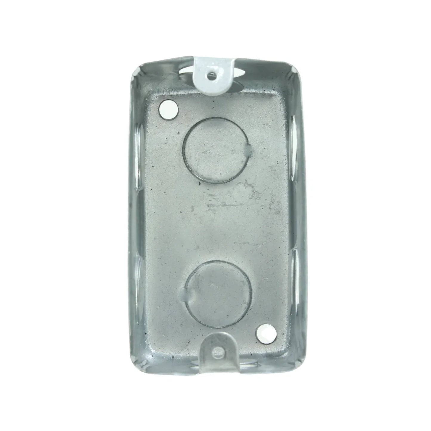 Fabricada de acero galvanizado.,Empotrable Entradas 1/2" (12.7 mm).,Medidas:38 mm x 101 mm x 50 mm,Para instalaciones eléctricas.,Uso con tuberías ligeras o pesadas.,Caja machuelada.