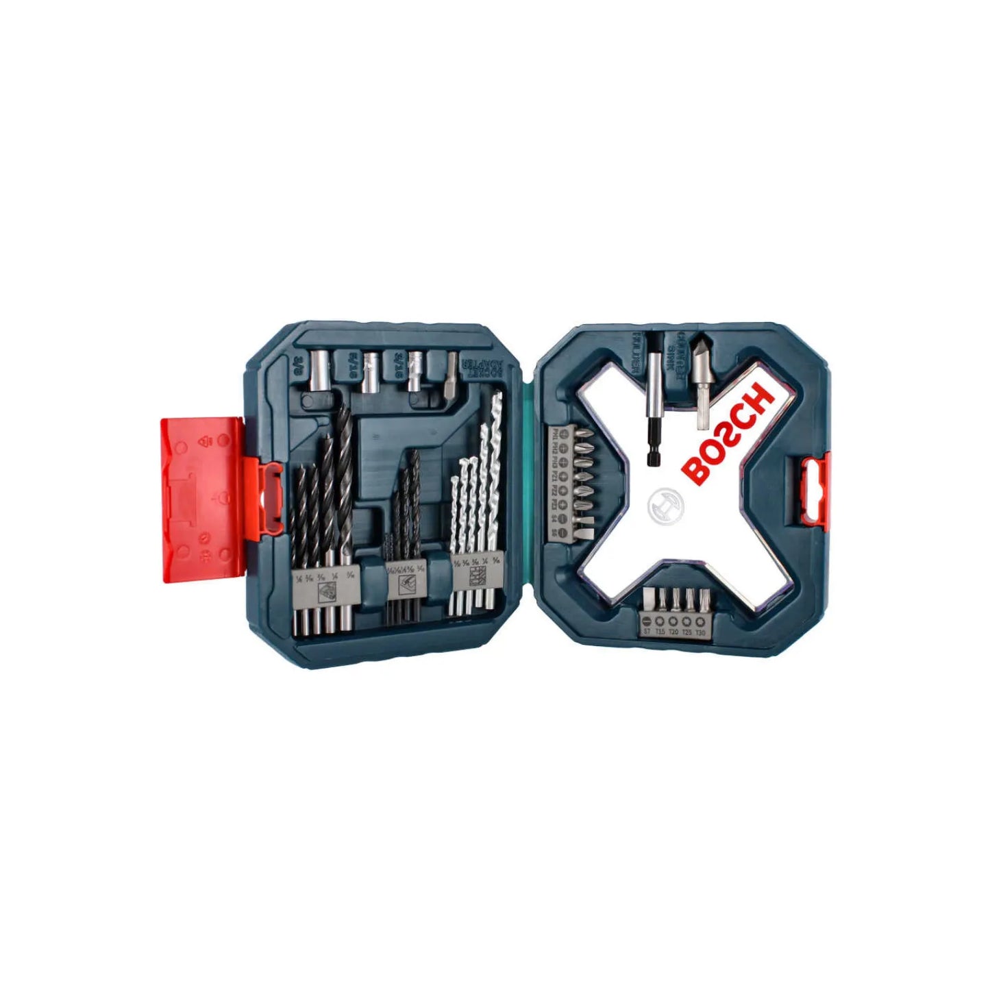 Incluye 13 puntas para atornillar de 1": PH 1-2-3, PZ 1-2-3, SL 4-6-7, T 15-20-25-30,1 Soporte magnético.,3 Copas: 3/16" 5/16" 3/8",1 Adaptador de copa.,1 Avellanador.,Brocas para metal: 1/16 (2pz), 1/8, 5/32, 3/16",Brocas para concreto: 5/32", 3/16" (2pz), 1/4", 5/16",Brocas para madera: 1/8", 3/16" (2pz), 1/4", 5/16"