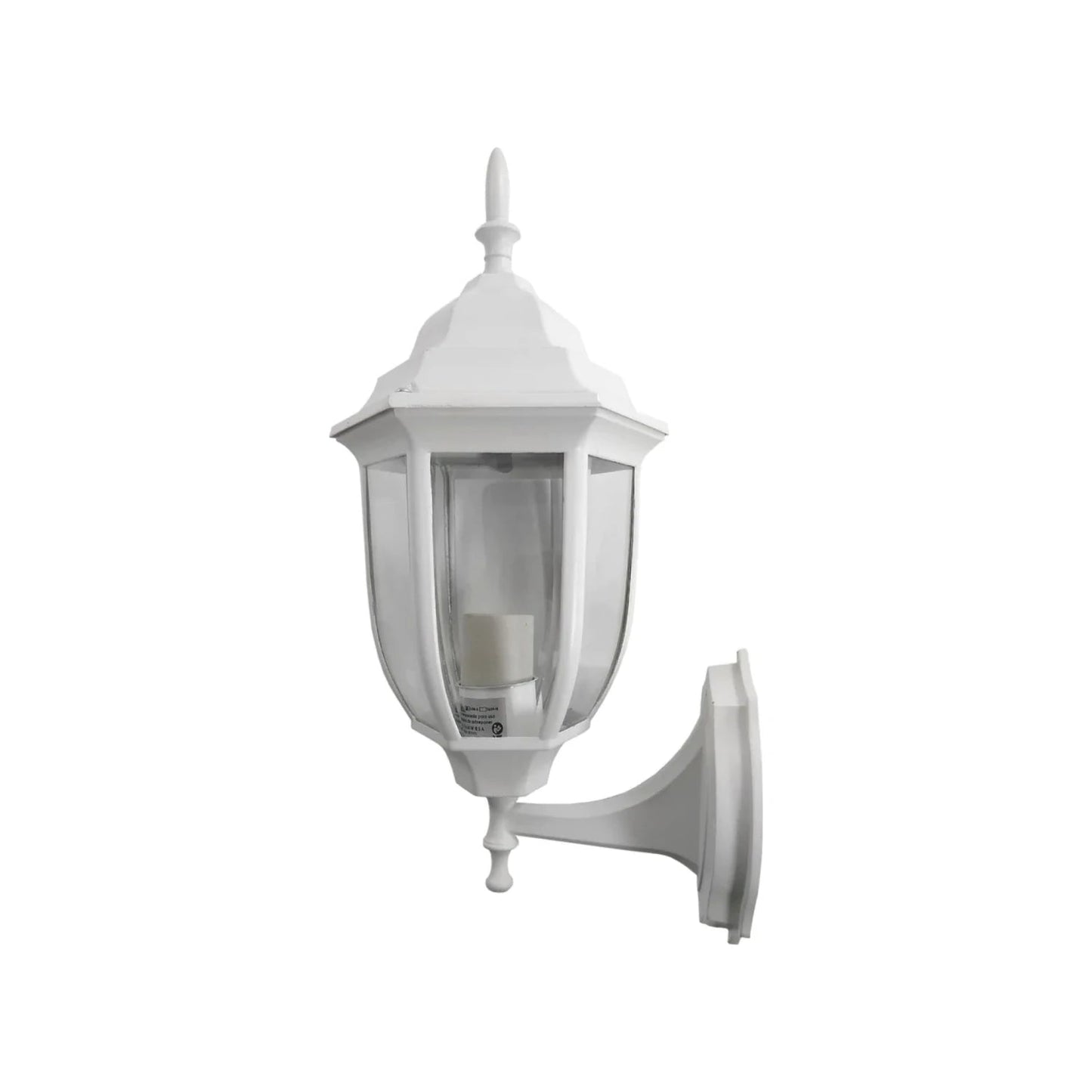 Lámpara farol de pared clásico blanco para iluminación exterior de jardín y terraza