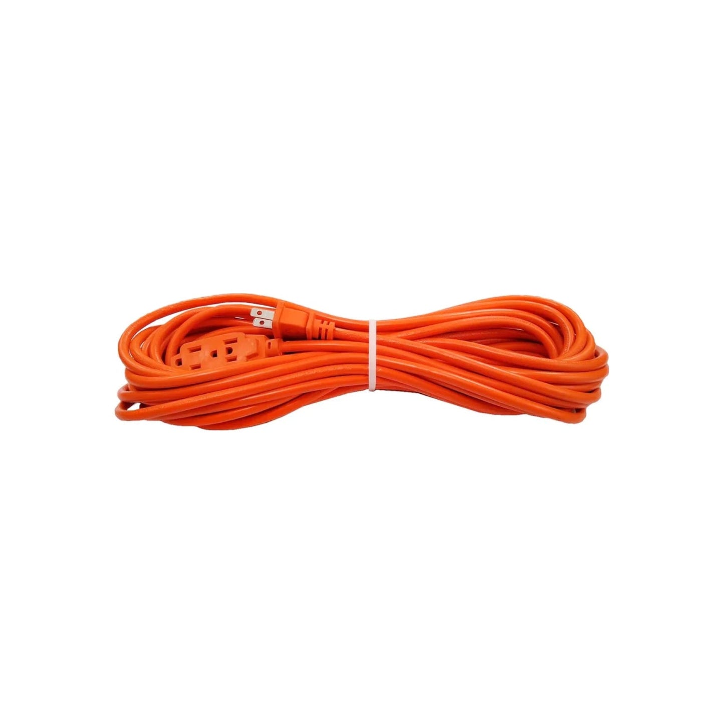Extensión eléctrica de uso rudo naranja, cable enrollado con triple tomacorriente