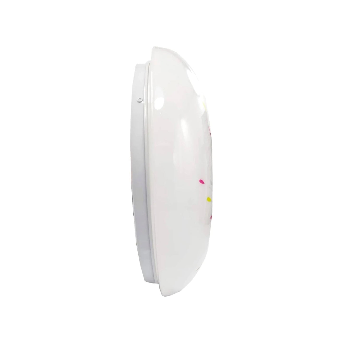 Plafón LED redondo blanco 24W de sobreponer Adir. Lámpara de techo moderna con puntos de color.