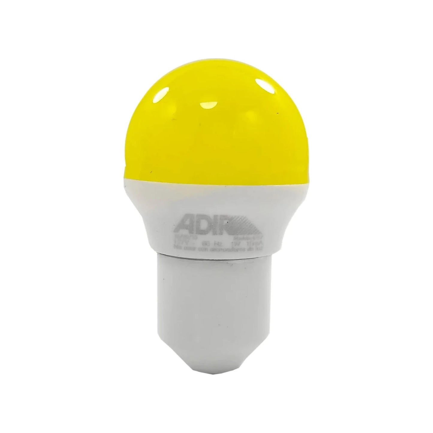 Foco LED Adir 1W amarillo, bulbo de bajo consumo para señalización o decoración