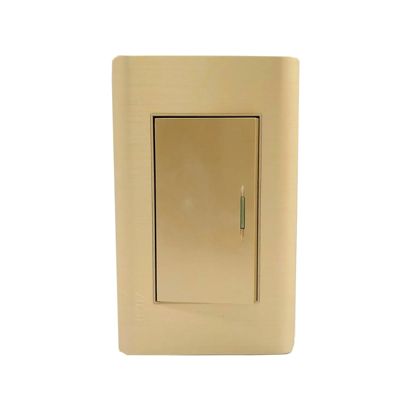 Fabricada de aluminio,Placa un apagador escalera.,127 V- 10 A – 60 Hz,Fácil instalación.,Línea Venecia Rose Gold Florence.,Con reflejante.