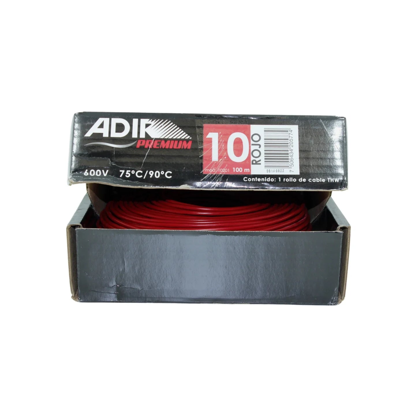 Cable #10 rojo 100 m Adir premium 10201