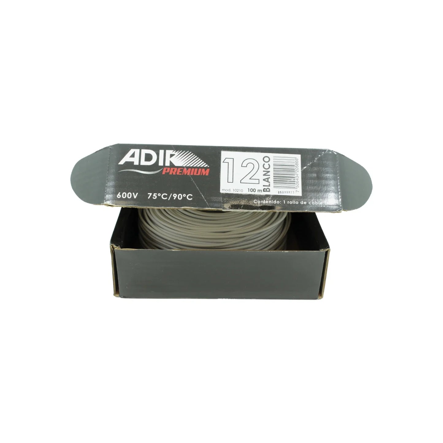 Cable #12 blanco 100 m Adir premium 10210