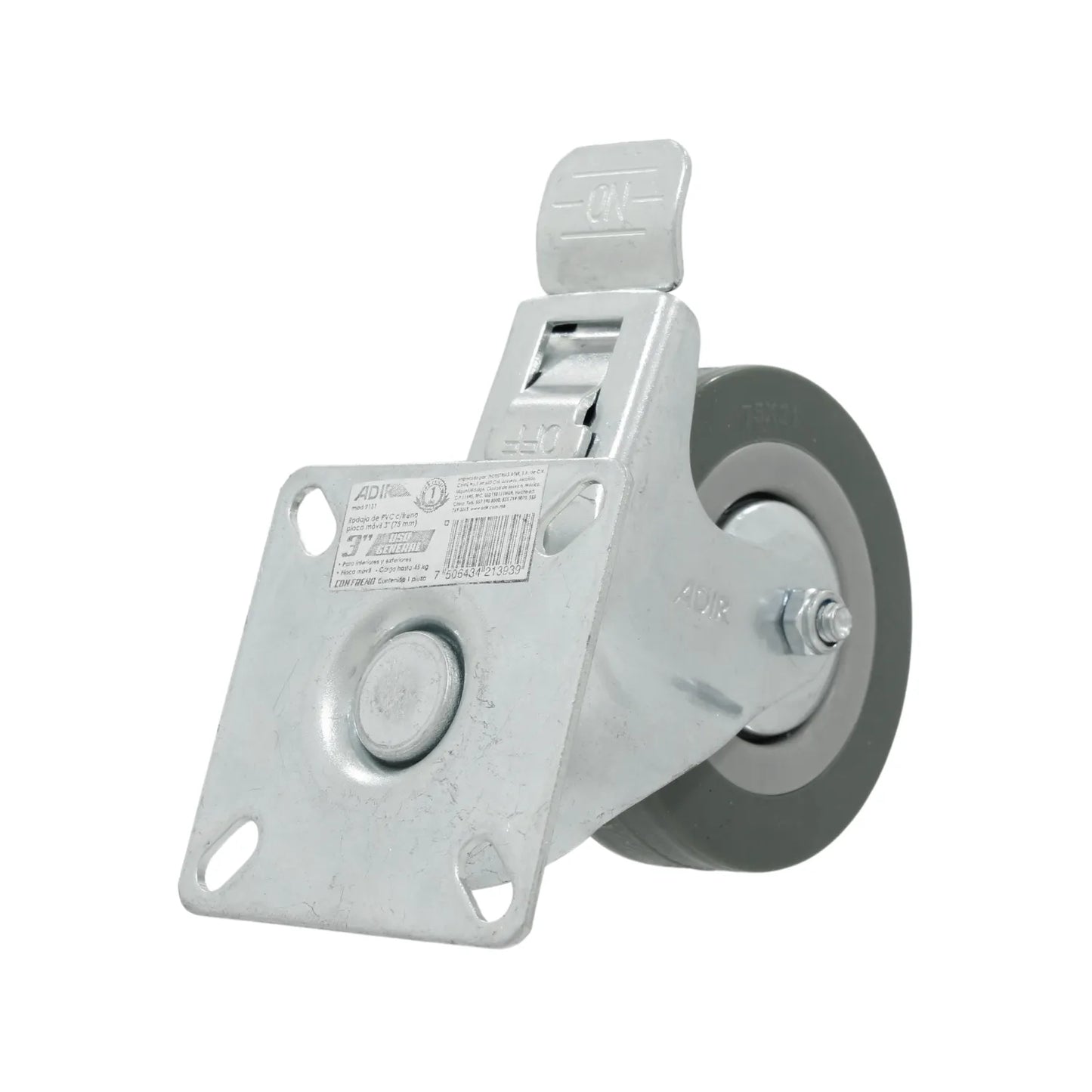 Rodaja giratoria 3" con freno Adir 9131