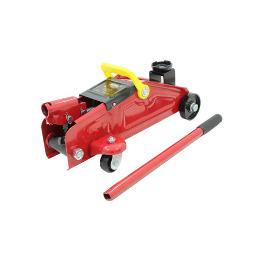 Gato de patín hidráulico.,Rango de levante: 13.5 cm a 35 cm ,Válvula de seguridad incorporada para evitar sobrecarga.,Ruedas traseras giratorias con 360° de movimiento.,Estructura de metal reforzado.,Ruedas de fundición.,Altura máxima 350 mm