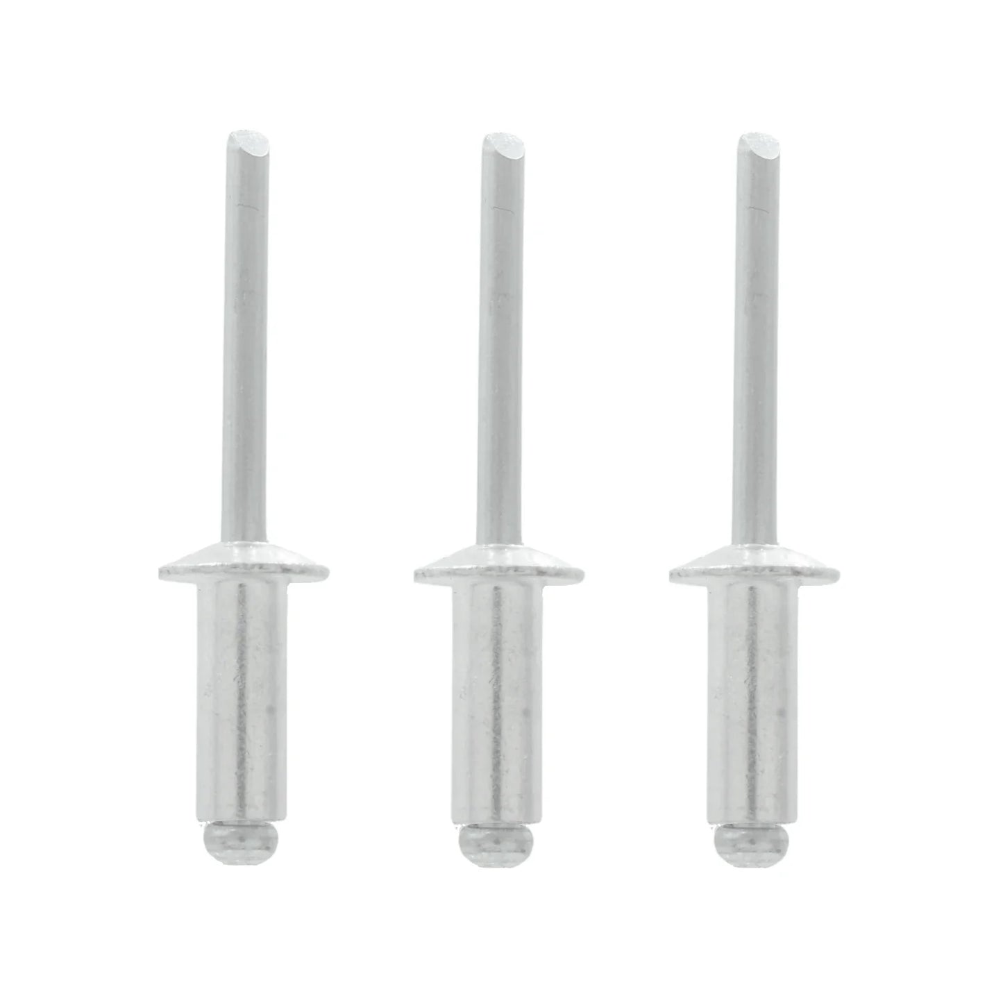 Fabricados de acero inoxidable y aluminio.,Remache de ¼" (6 mm).,Diámetro: 1/4,Diámetro de tapa: 1/2",Agarre de ¼",Contenido: 50 piezas.