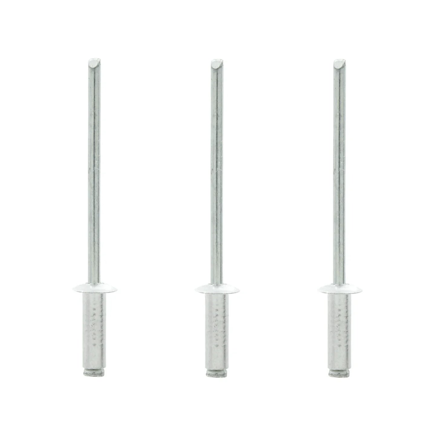 Fabricados de acero inoxidable y aluminio.,Remache de ¼" (6 mm).,Diámetro: 1/8,Diámetro de tapa: 1/8",Agarre de ¼",Contenido: 50 piezas.