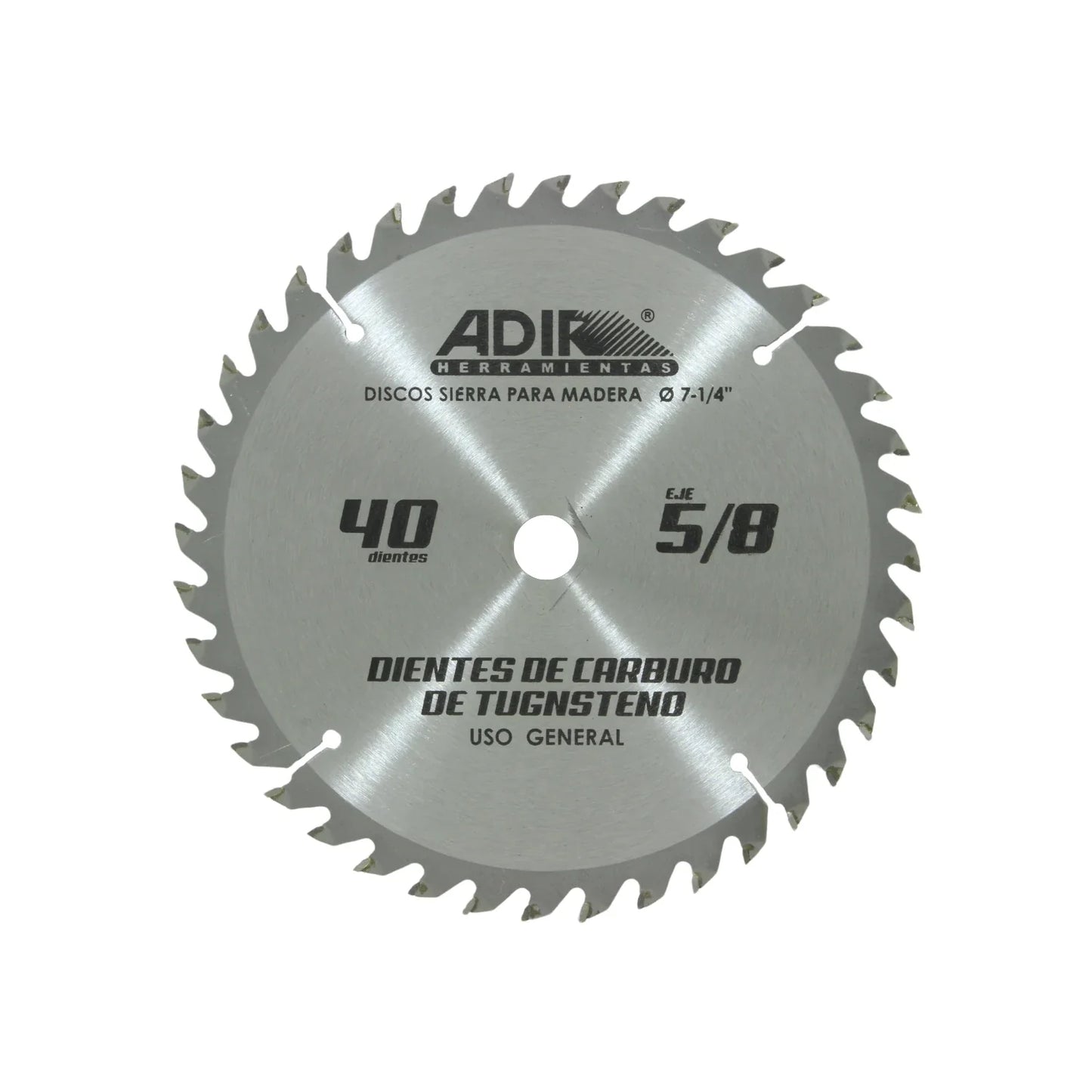 Disco sierra para madera.,Eje de 5/8”,40 dientes.,Dientes de carburo de tungsteno.