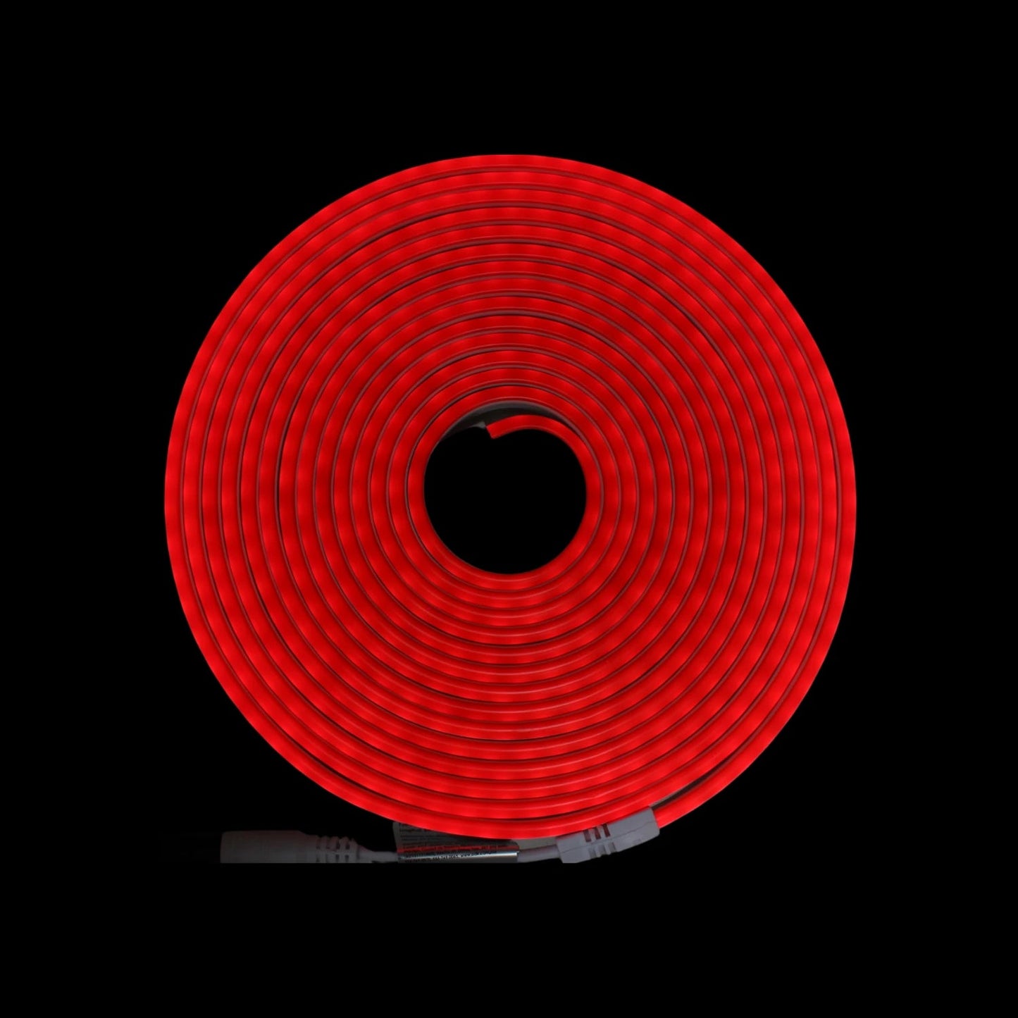 Tira LED neón flexible roja de 5 metros enrollada con conectores para proyectos de iluminación