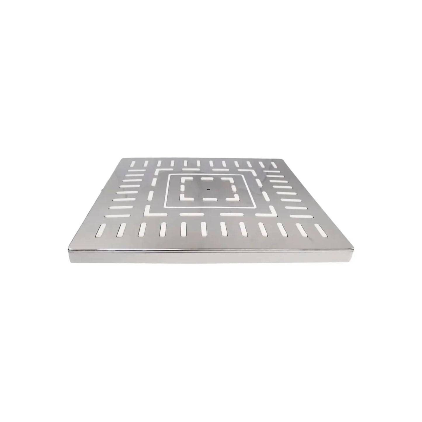 Elaborada de plástico.,Regadera cuadrada de 20 cm blanca/espejo.