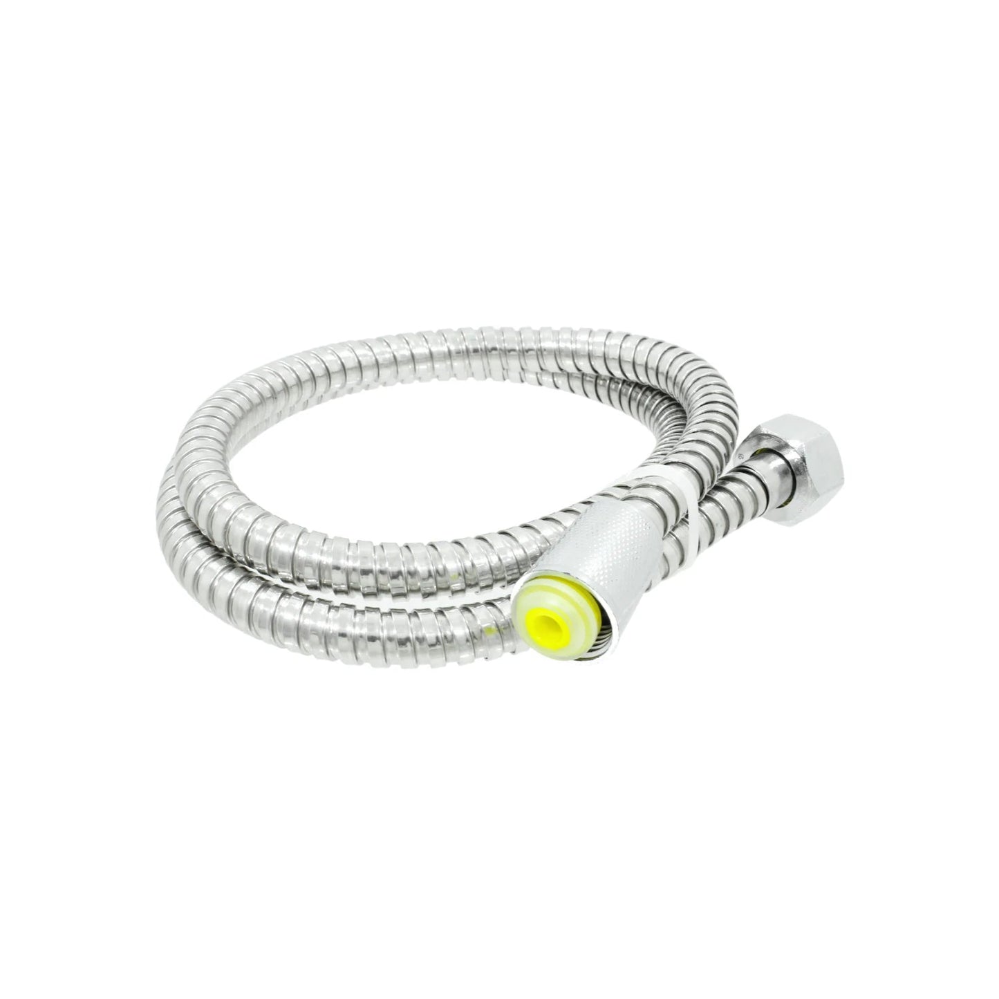 Manguera flexible para regadera de acero inoxidable cromado, ideal como repuesto para ducha.