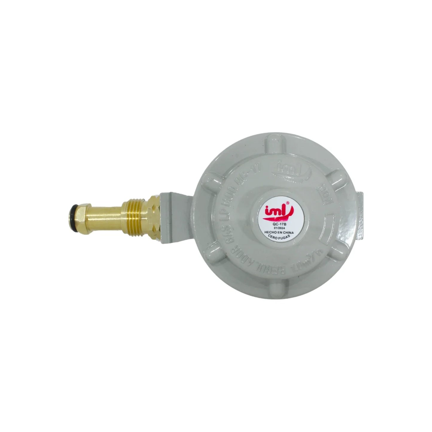 Información Técnica., Entrada pol y tuerca izquierda y salida ½” hnpt, Para casa habitación de alto consumo de gas o uso., Presión 7 kgf/cm2 (100 psi), Certificación NOM\n\n<strong>La imagen puede diferir un poco del producto final.</strong>