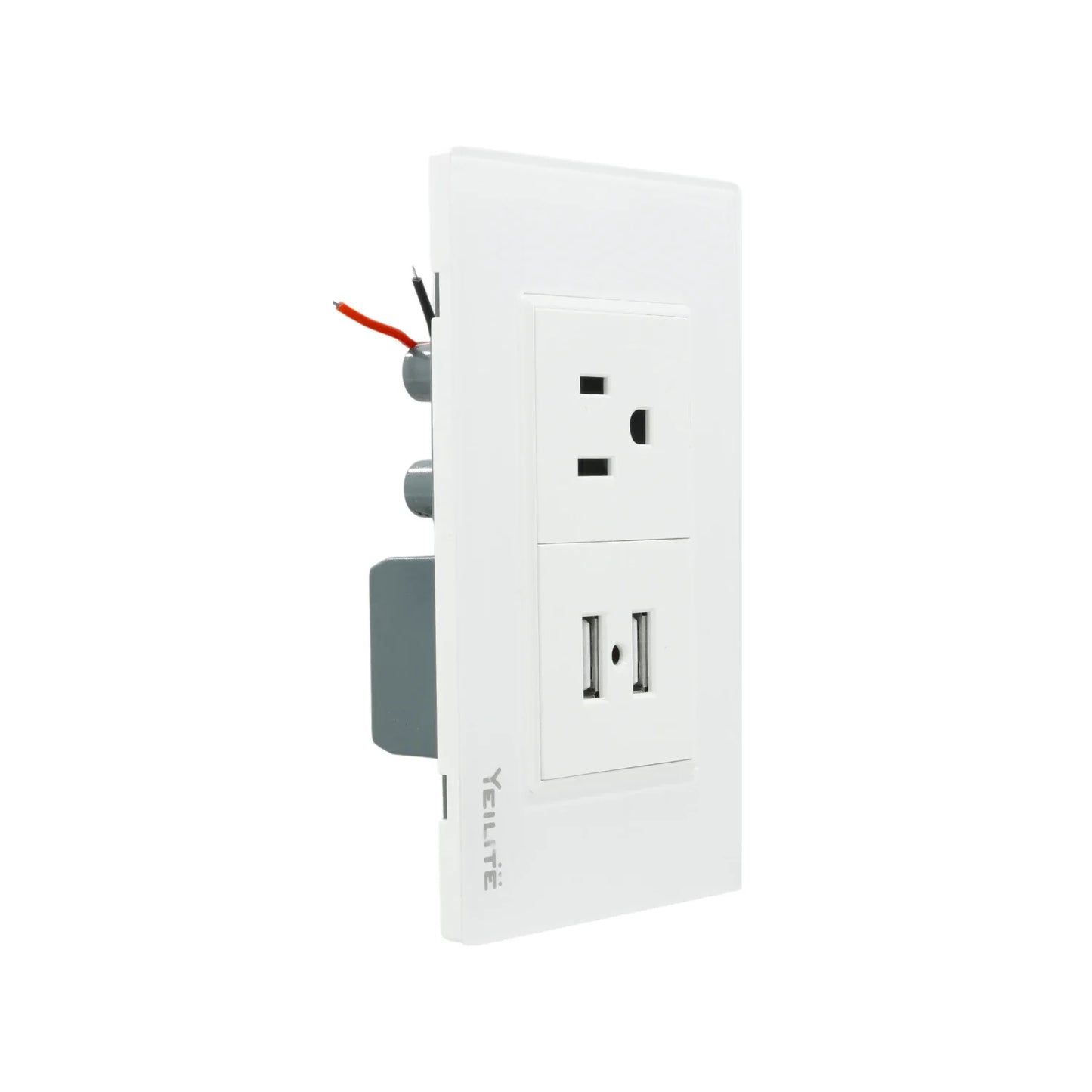 Placa 1 contacto/2 USB cristal/ blanco Yeilite 921539 sicilia
