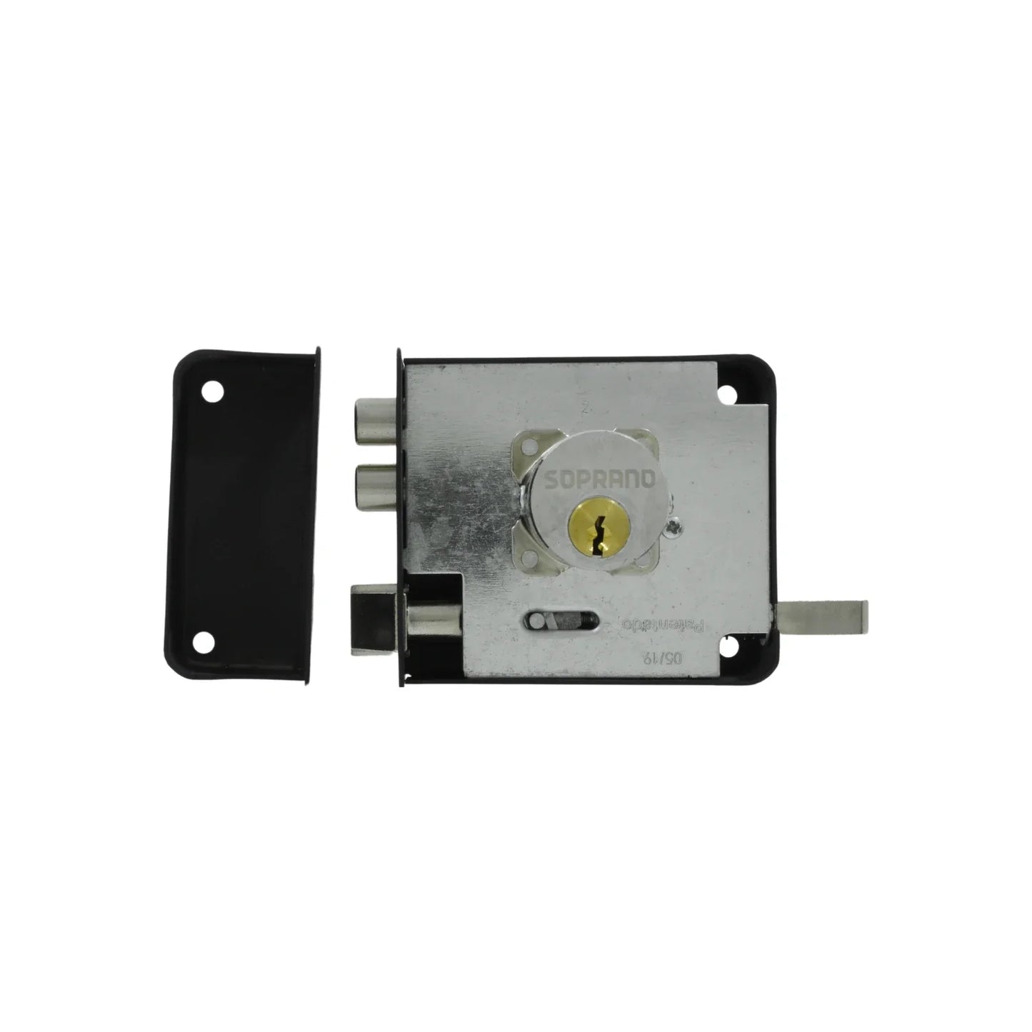 Cerradura/Chapa insta fácil dos bulones derecha negra Soprano 9290307