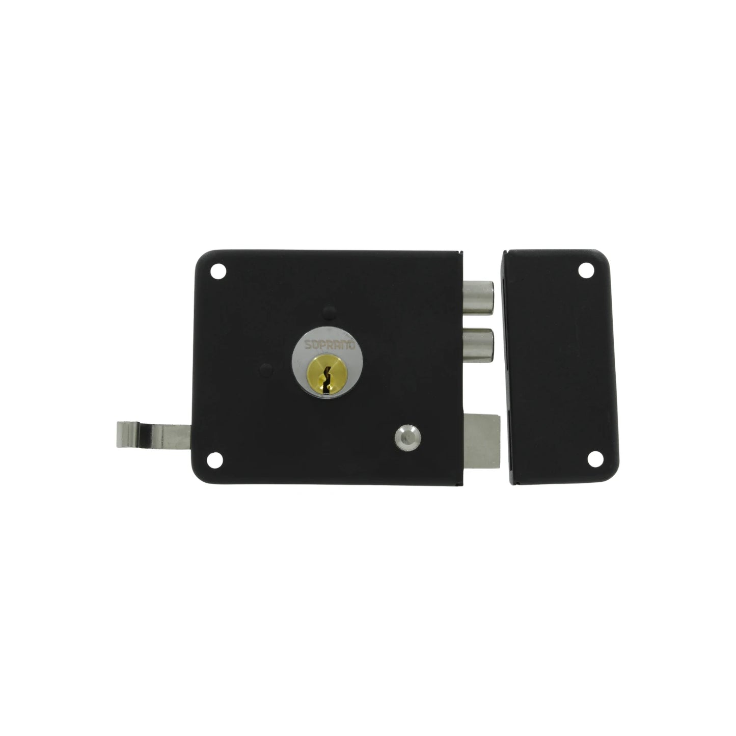 Cerradura/Chapa insta fácil dos bulones derecha negra Soprano 9290307