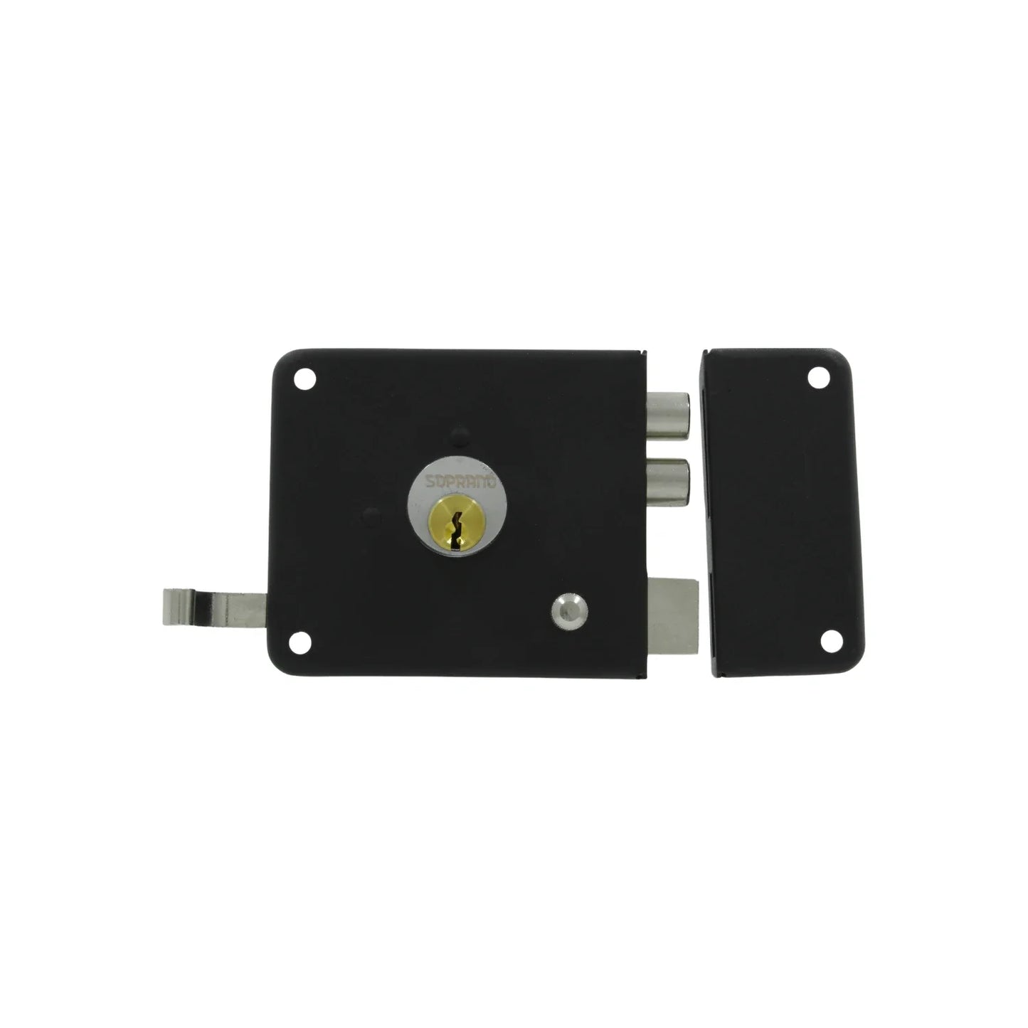 Cerradura/Chapa insta fácil dos bulones derecha negra Soprano 9290307