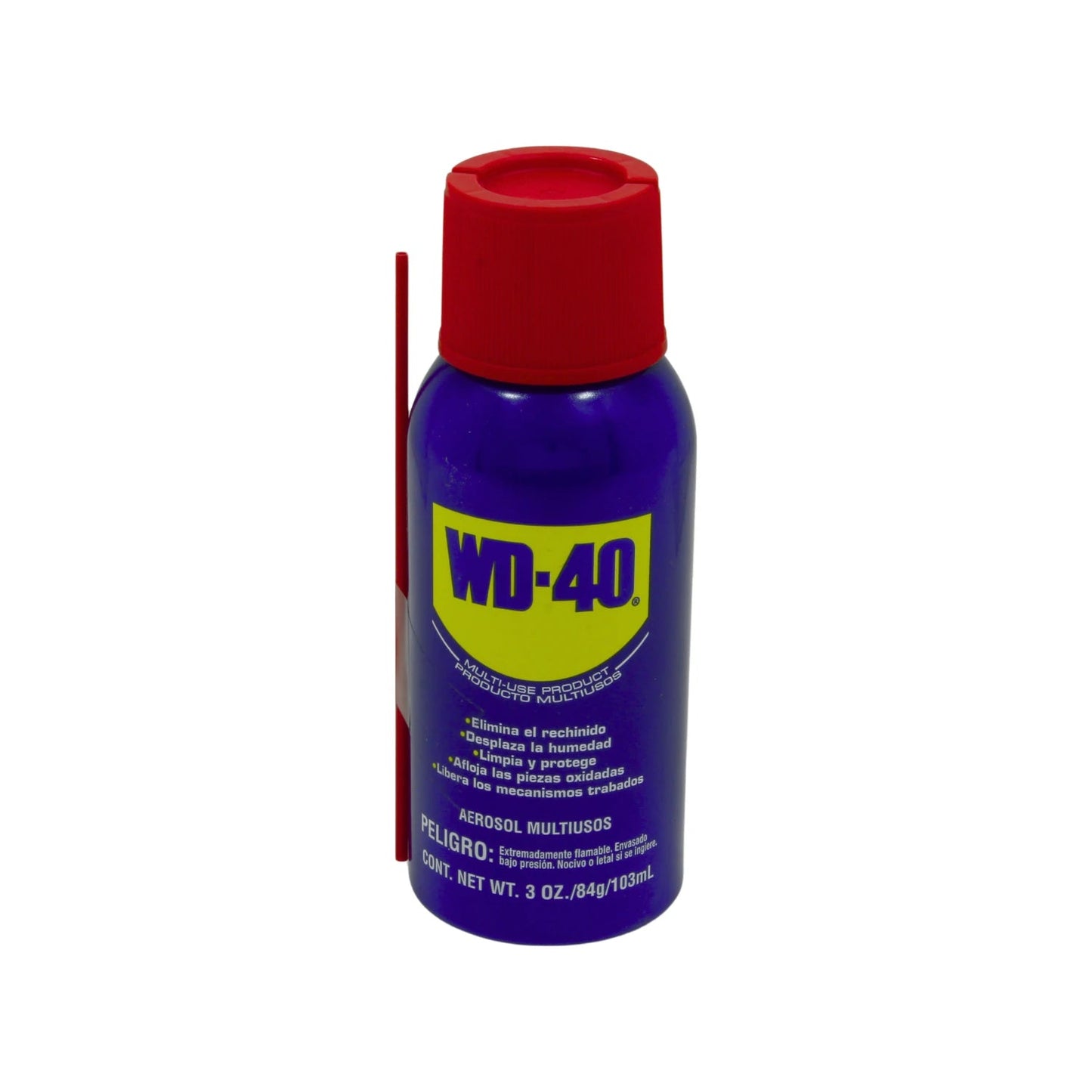 WD-40 aceite multiusos 3 oz, lubricante penetrante azul con tapa roja, aflojatodo y protector contra óxido