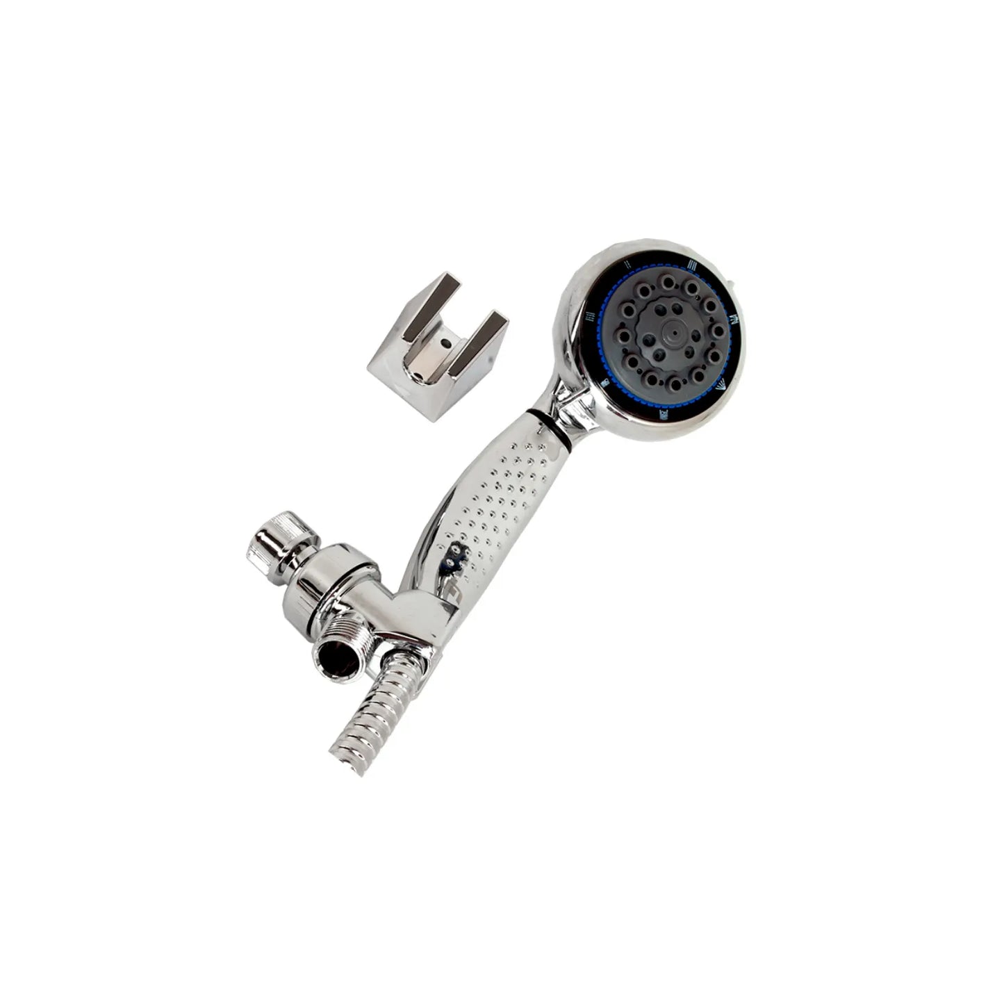 Fabricada de acero inoxidable y plástico ABS,Baja presión.,Fácil de instalar., Certificado NOM.,7 funciones.,No utilizar artículos cortantes, fibras, lijas, detergentes solventes ni polvos abrasivos en la limpieza del producto, pues dañan sin remedio su acabado.