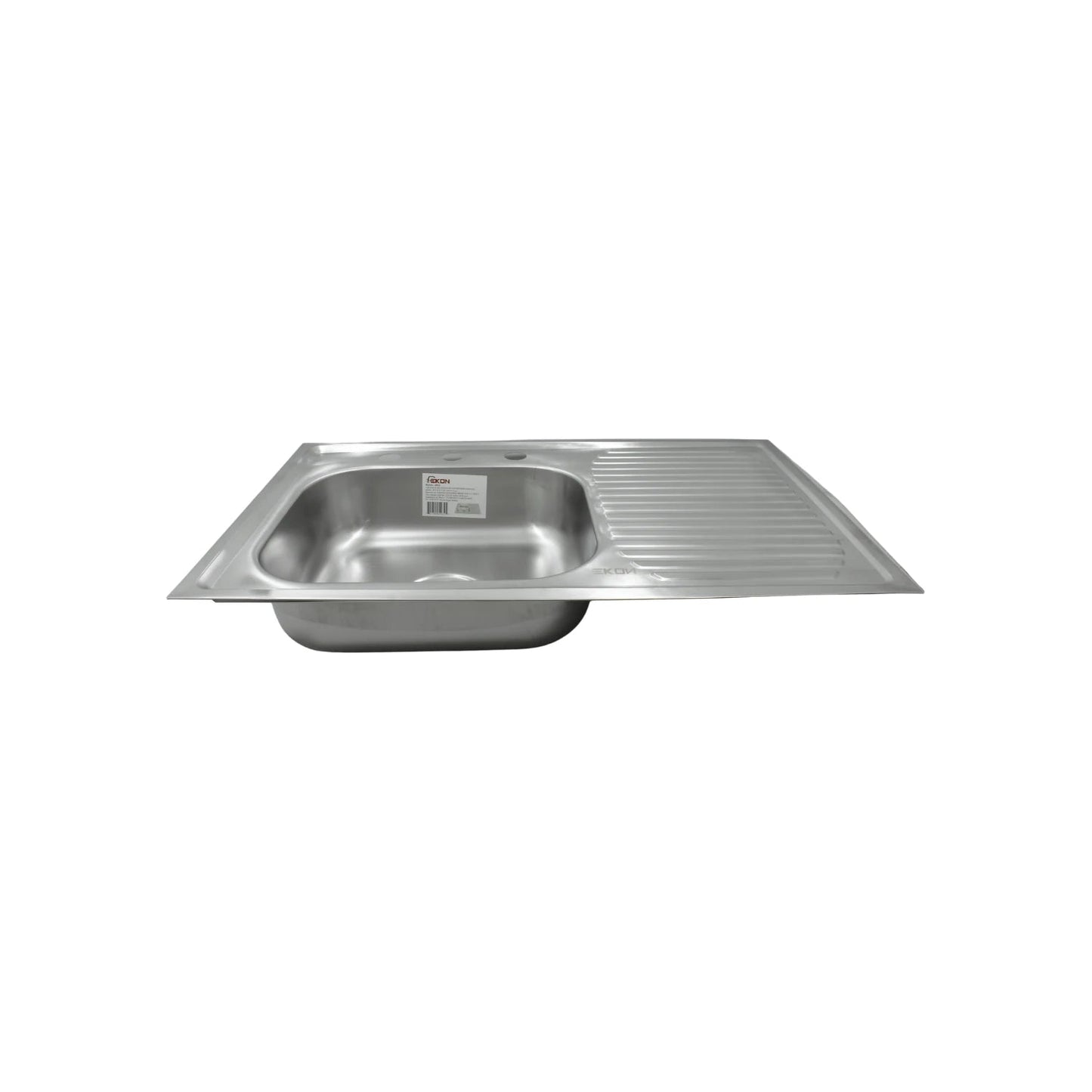 Tarja de cocina Ekon de acero inoxidable con escurridor derecho 80x50 cm, un lavabo