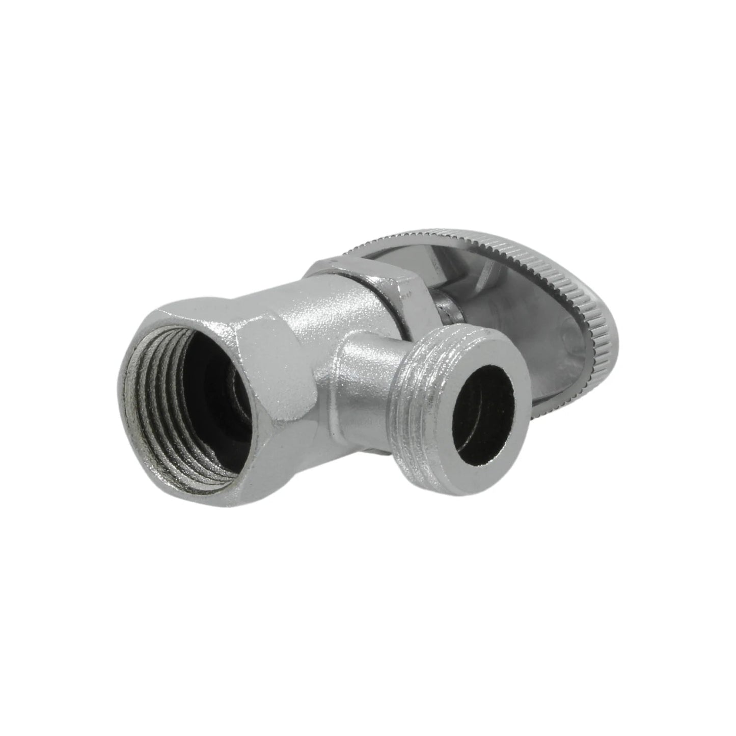 Llave angular cromada 1/2 pulgada con rosca hembra para conexiones de agua