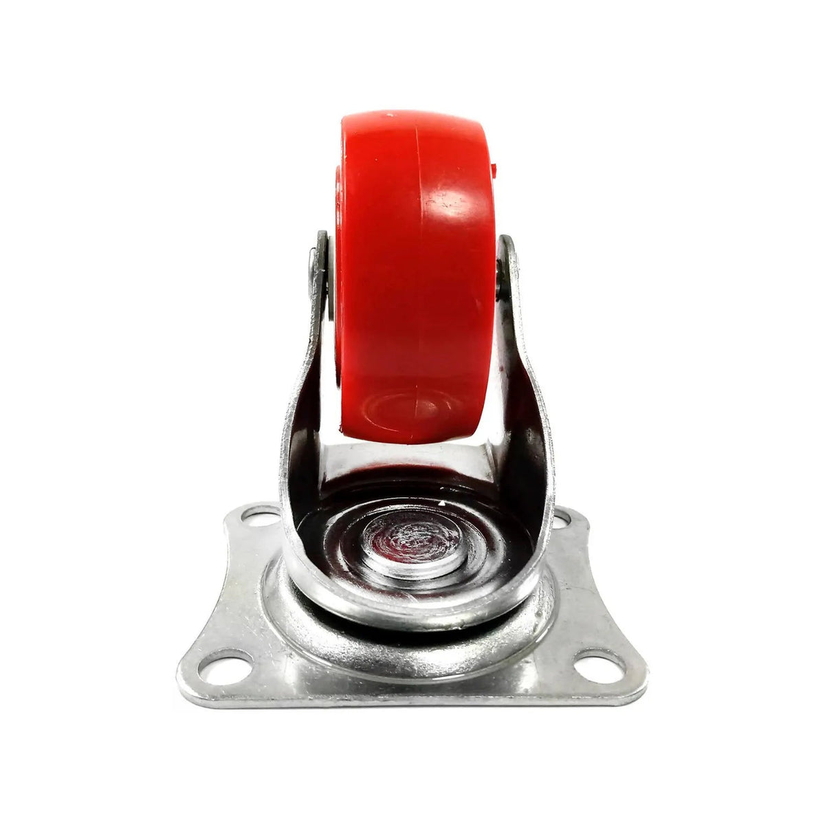 Rodaja giratoria 2 pulgadas con rueda roja, placa de montaje de acero para muebles y equipos móviles