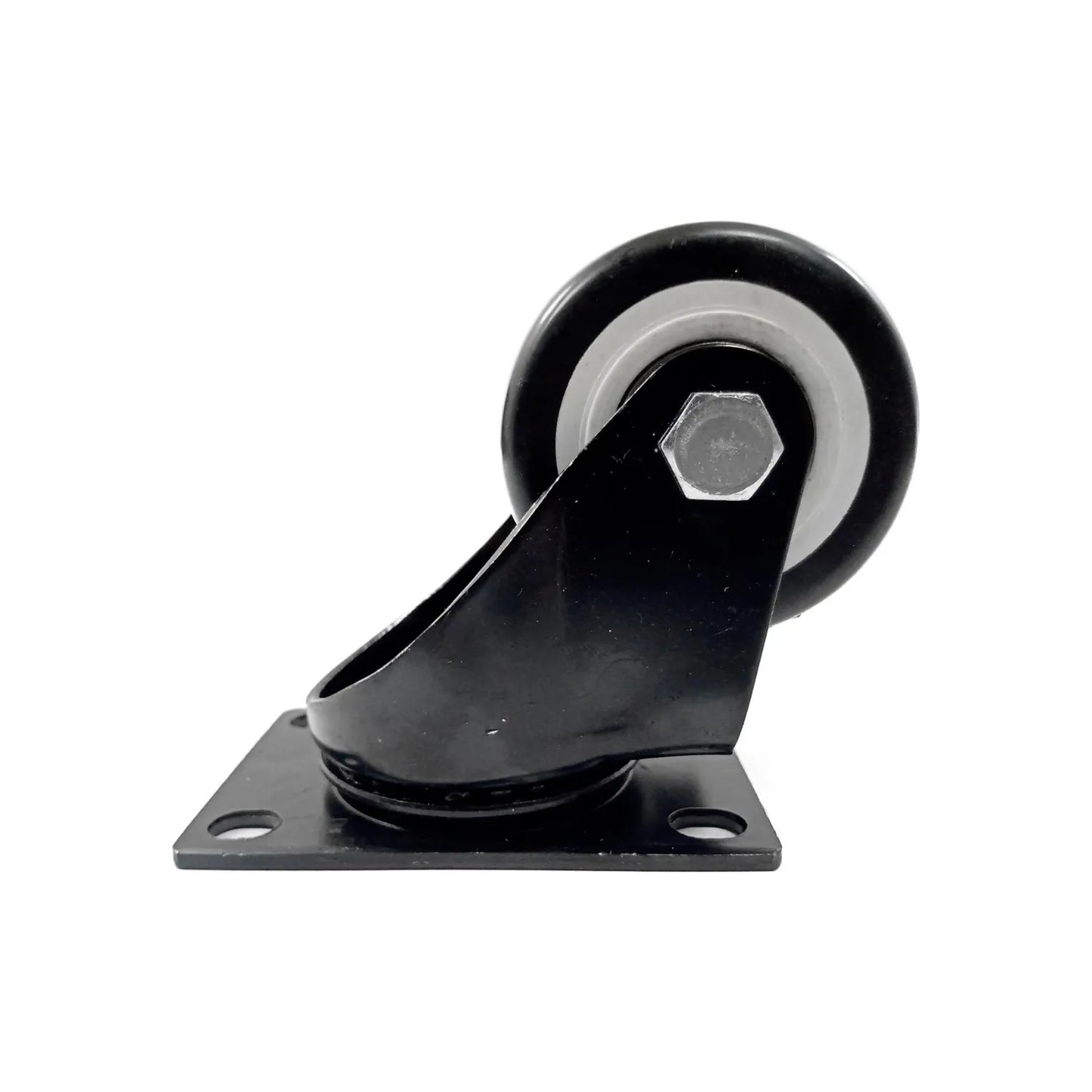 Rueda de polietileno.,Rodaja giratoria de 1.5" de diámetro.