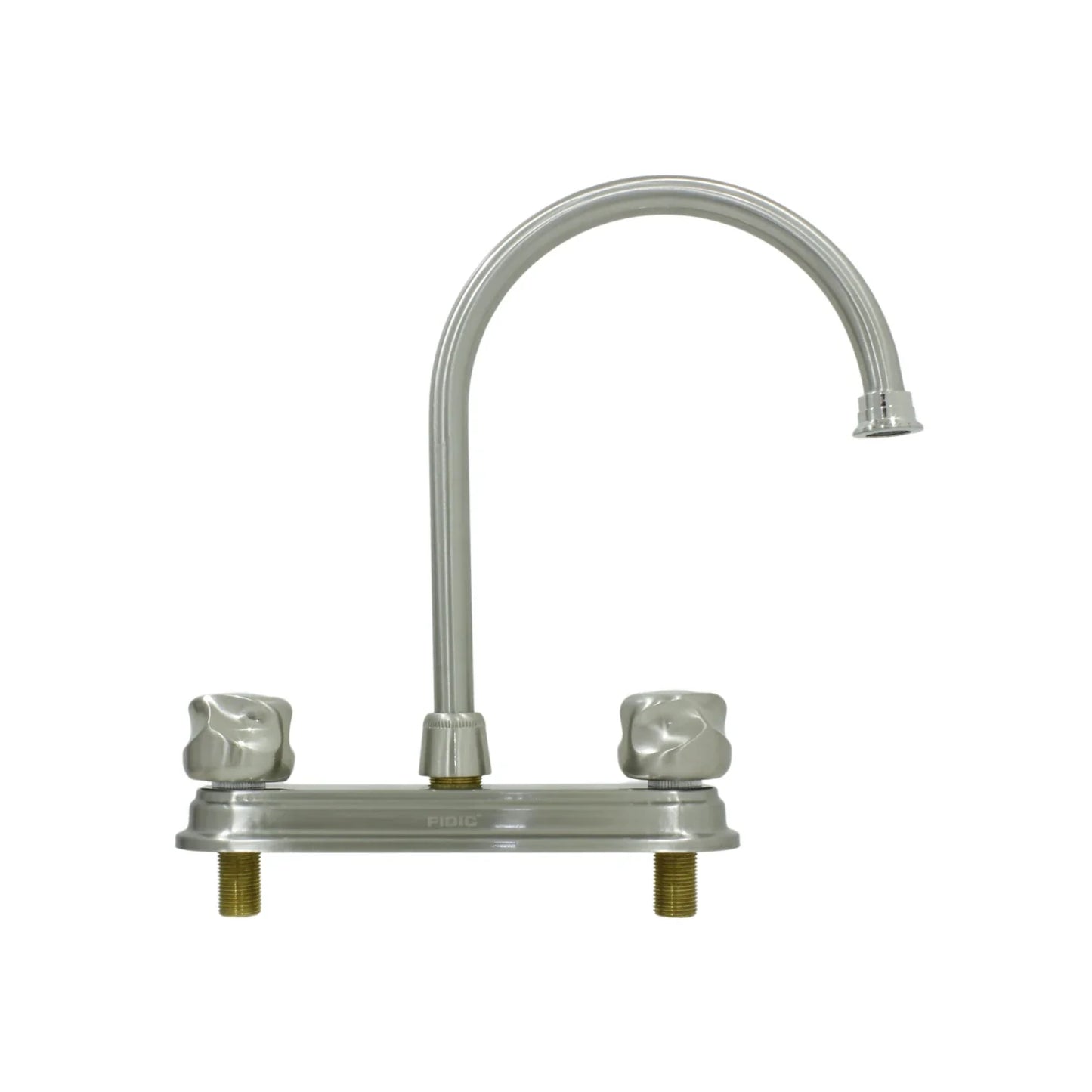 Cuerpo bronce.,Cuello metálico flexible.,Cubierta metálica.,Acabado: Satín.,Vuelta completa.