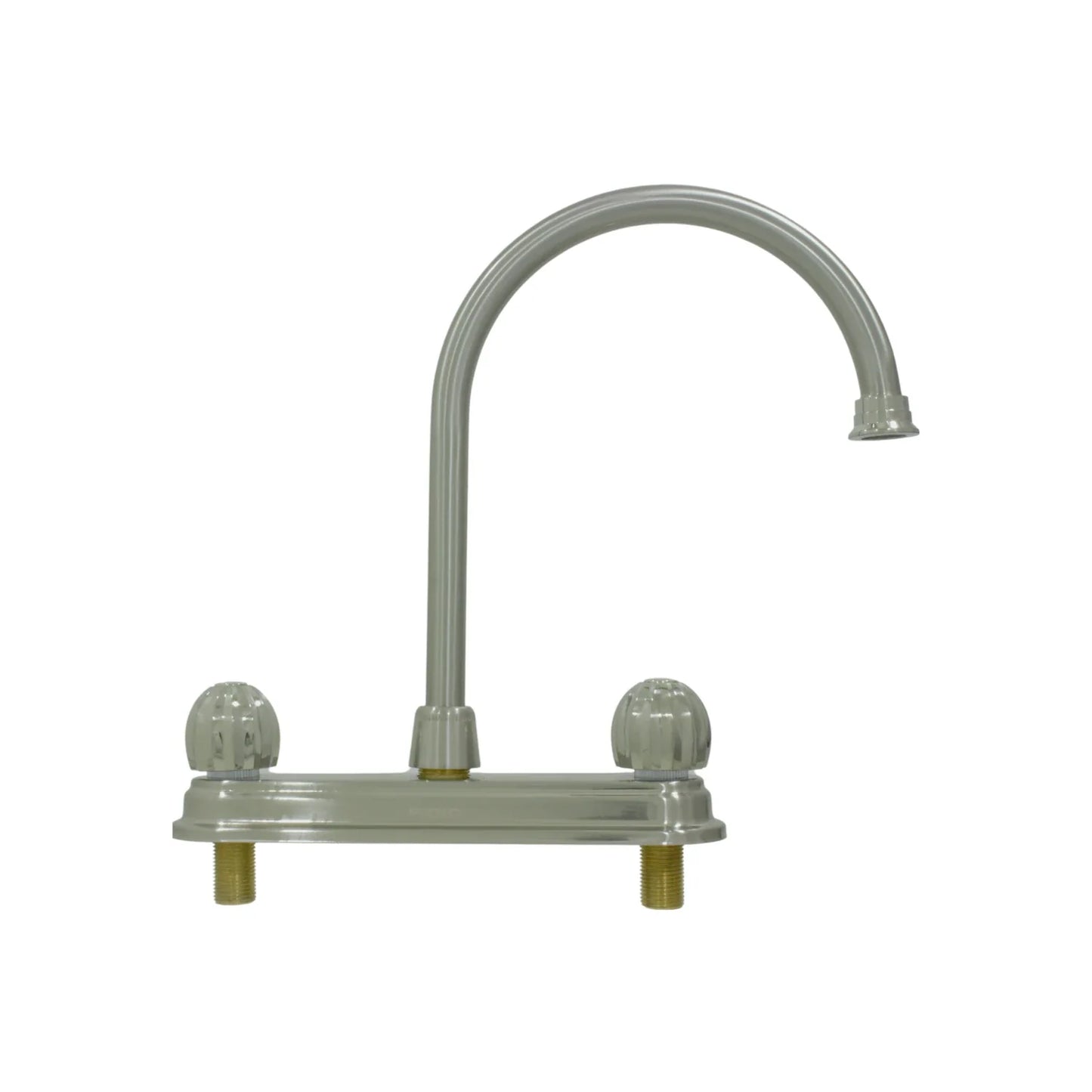 Cuerpo bronce.,Cuello metálico flexible.,Cubierta metálica.,Acabado: Satín.,Vuelta completa.